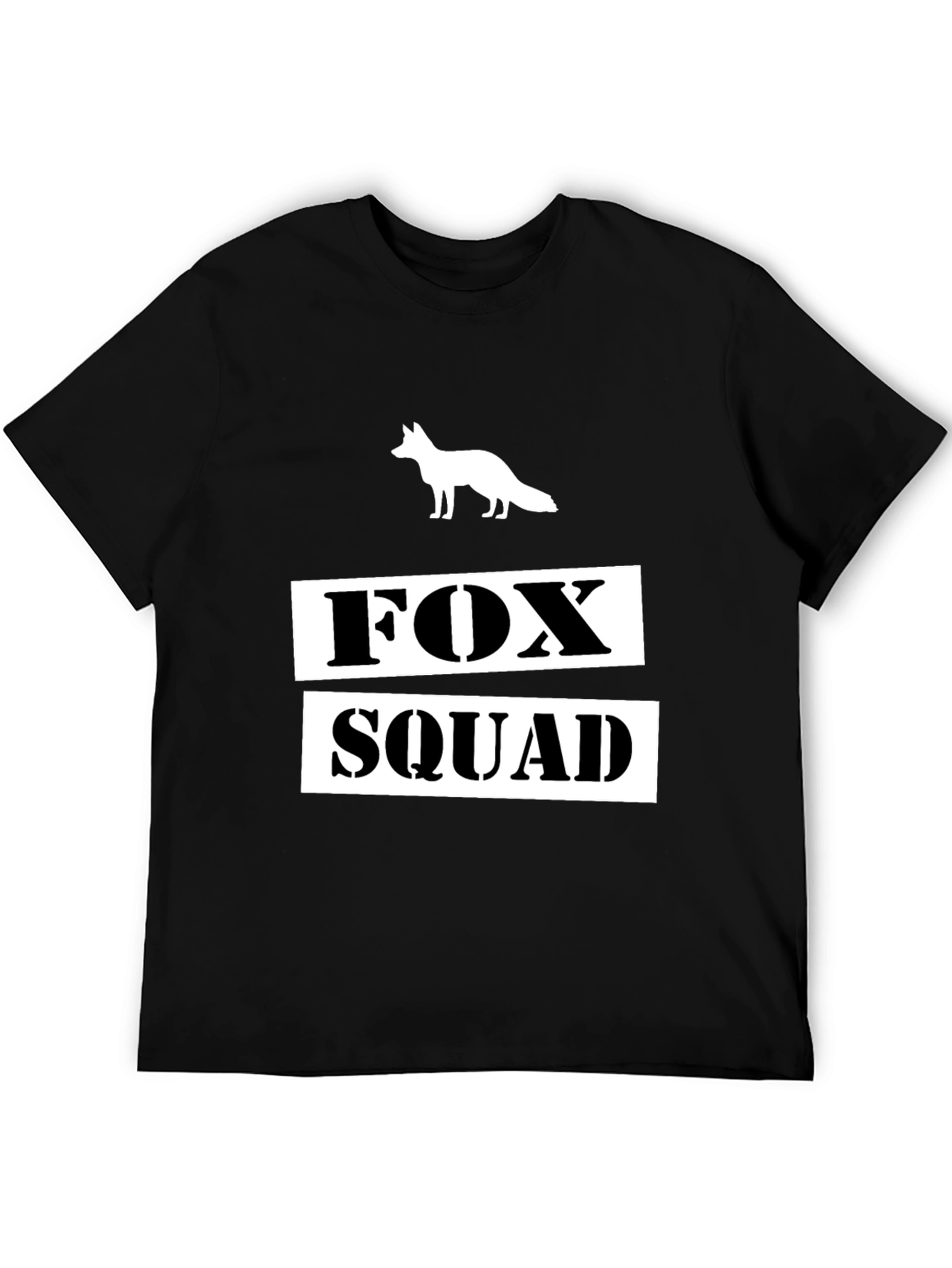 Fox Squad Graphic T-Shirt - Black Crew Neck Tee