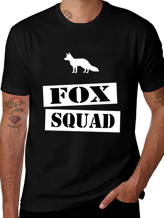 Fox Squad Graphic T-Shirt - Black Crew Neck Tee