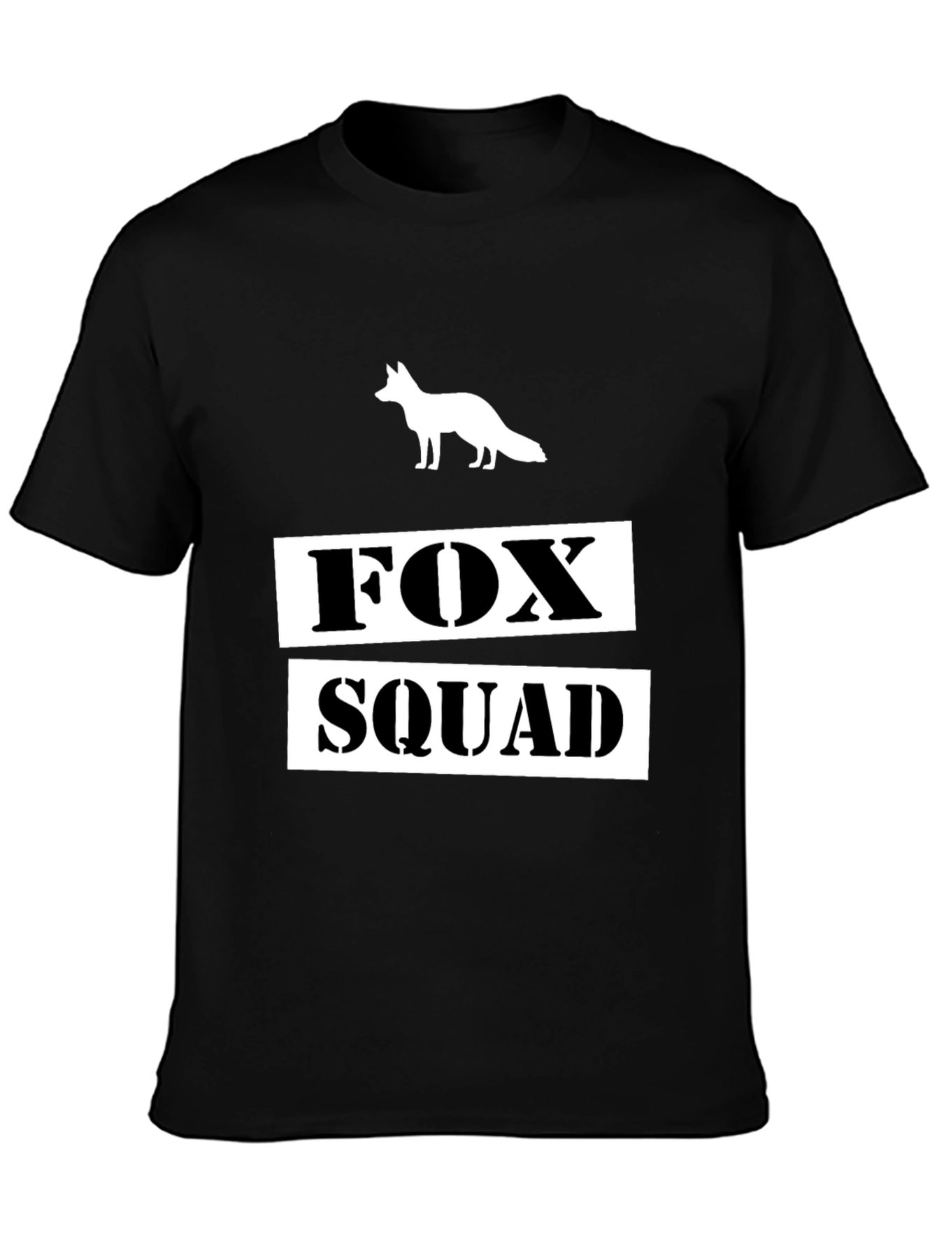 Fox Squad Graphic T-Shirt - Black Crew Neck Tee