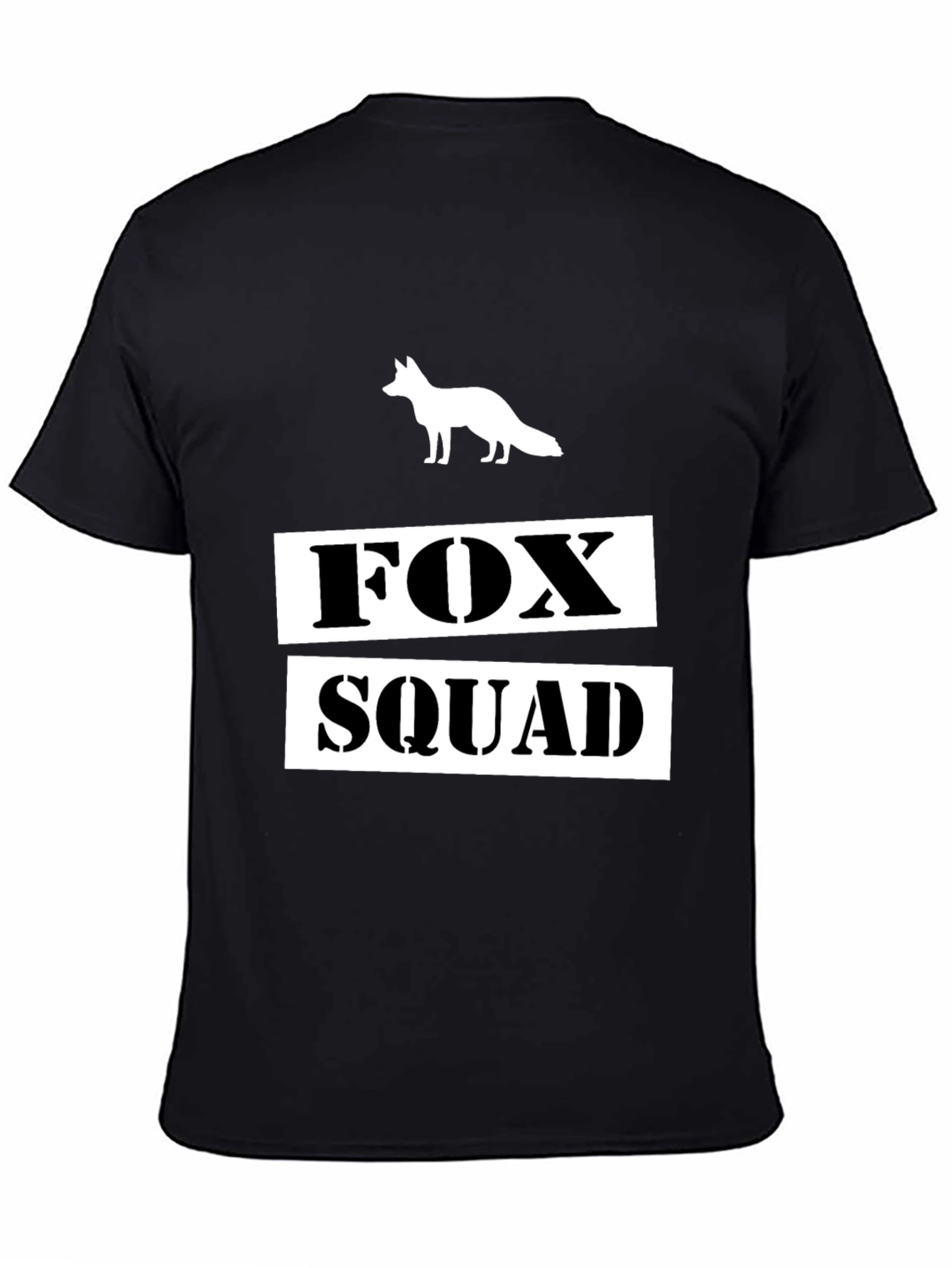 Fox Squad Graphic T-Shirt - Black Crew Neck Tee