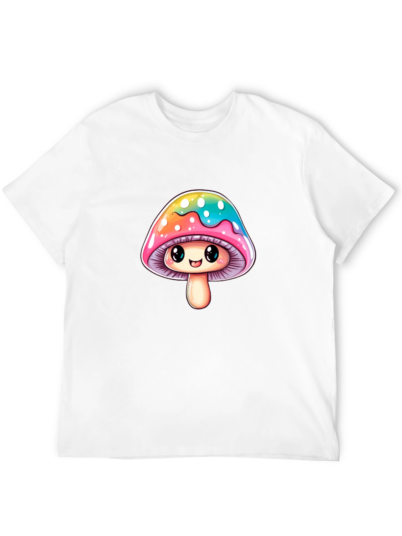 Cute Mushroom Graphic Tee - Unisex Black T-Shirt