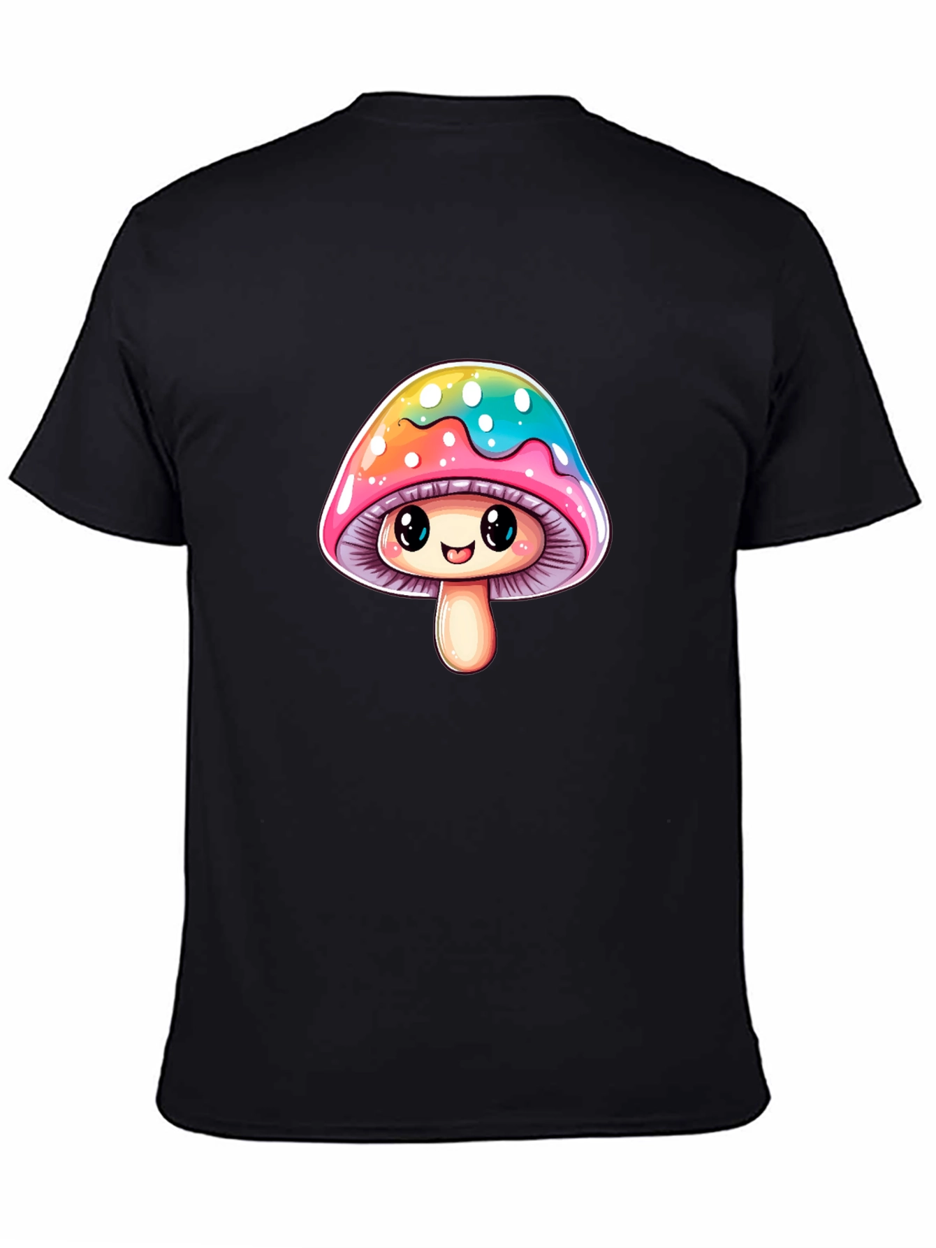 Cute Mushroom Graphic Tee - Unisex Black T-Shirt