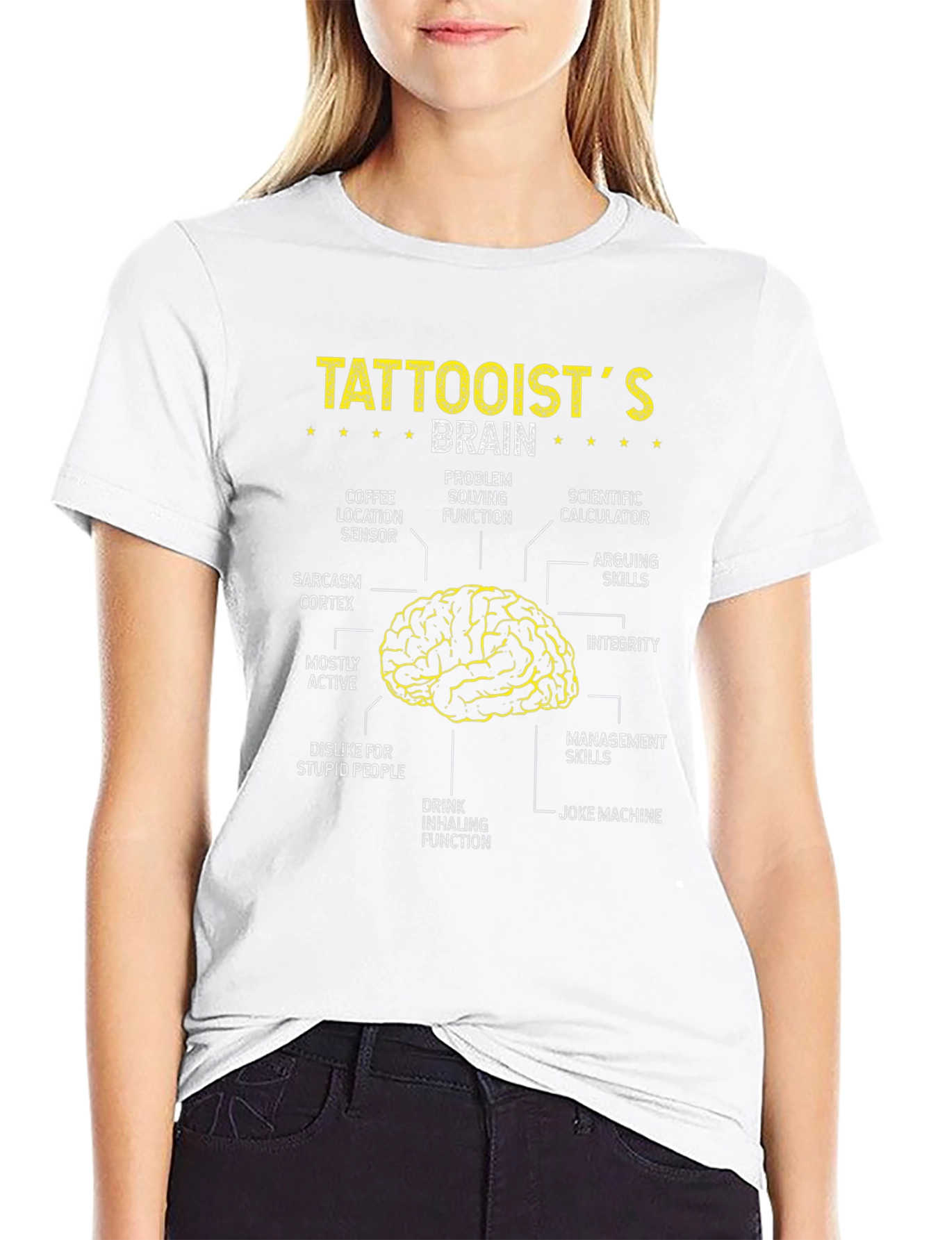 Tattooist Brain Anatomy Black T-Shirt