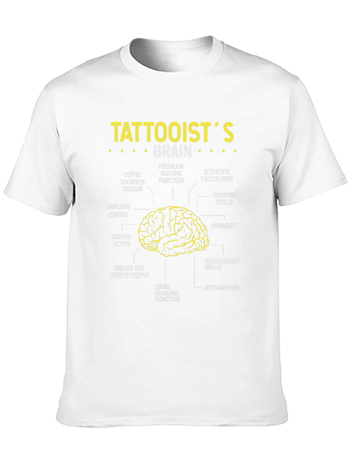 Tattooist Brain Anatomy Black T-Shirt