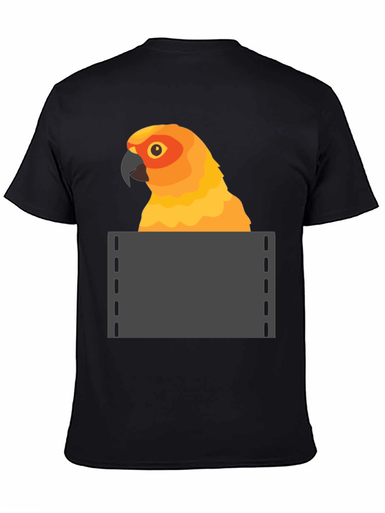 Parrot in Pocket Graphic Tee - Fun Animal T-Shirt
