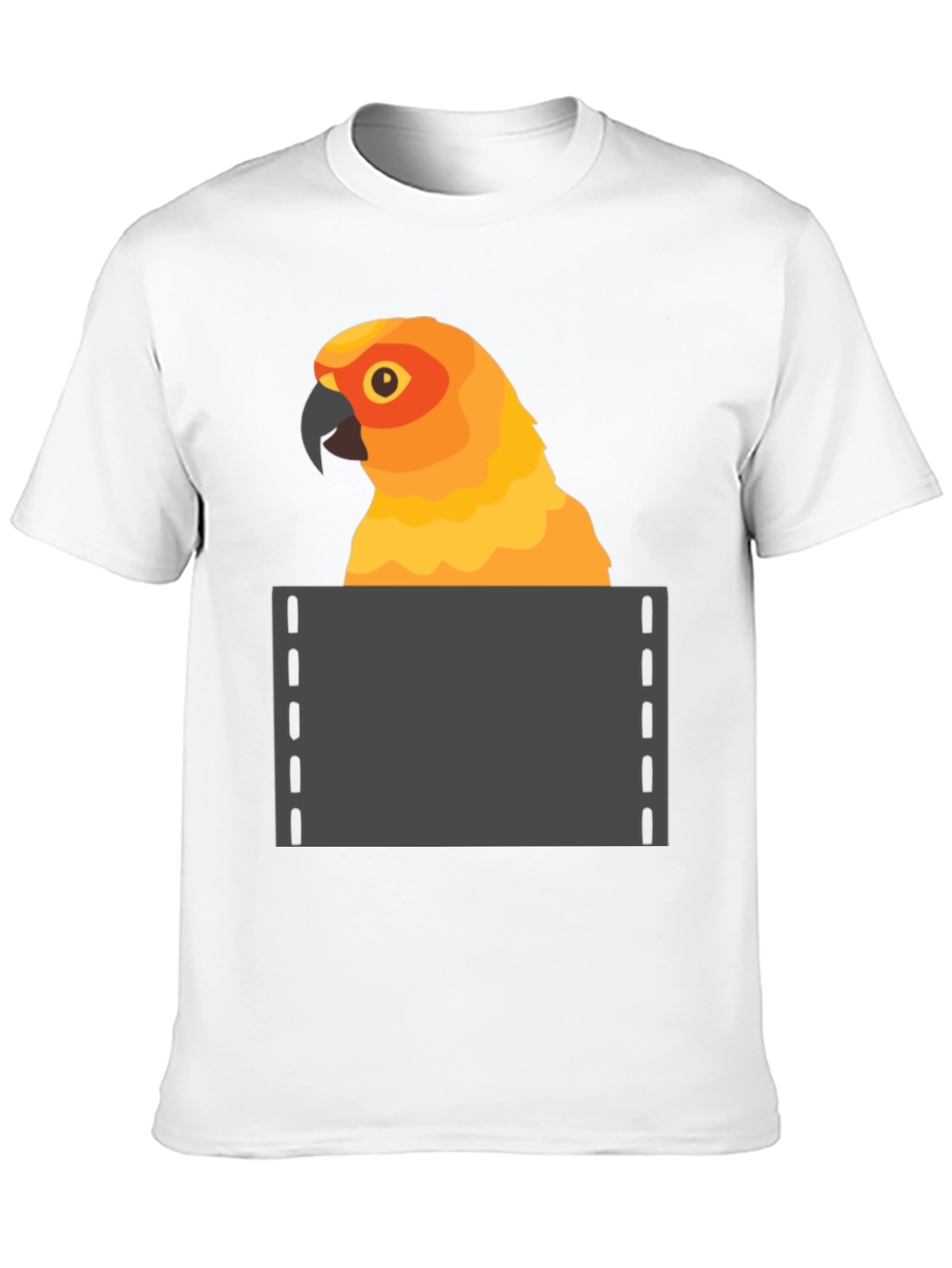 Parrot in Pocket Graphic Tee - Fun Animal T-Shirt