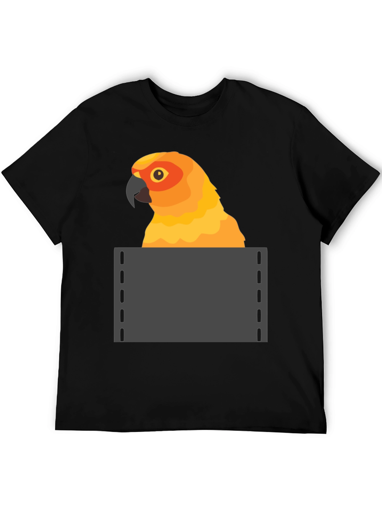 Parrot in Pocket Graphic Tee - Fun Animal T-Shirt