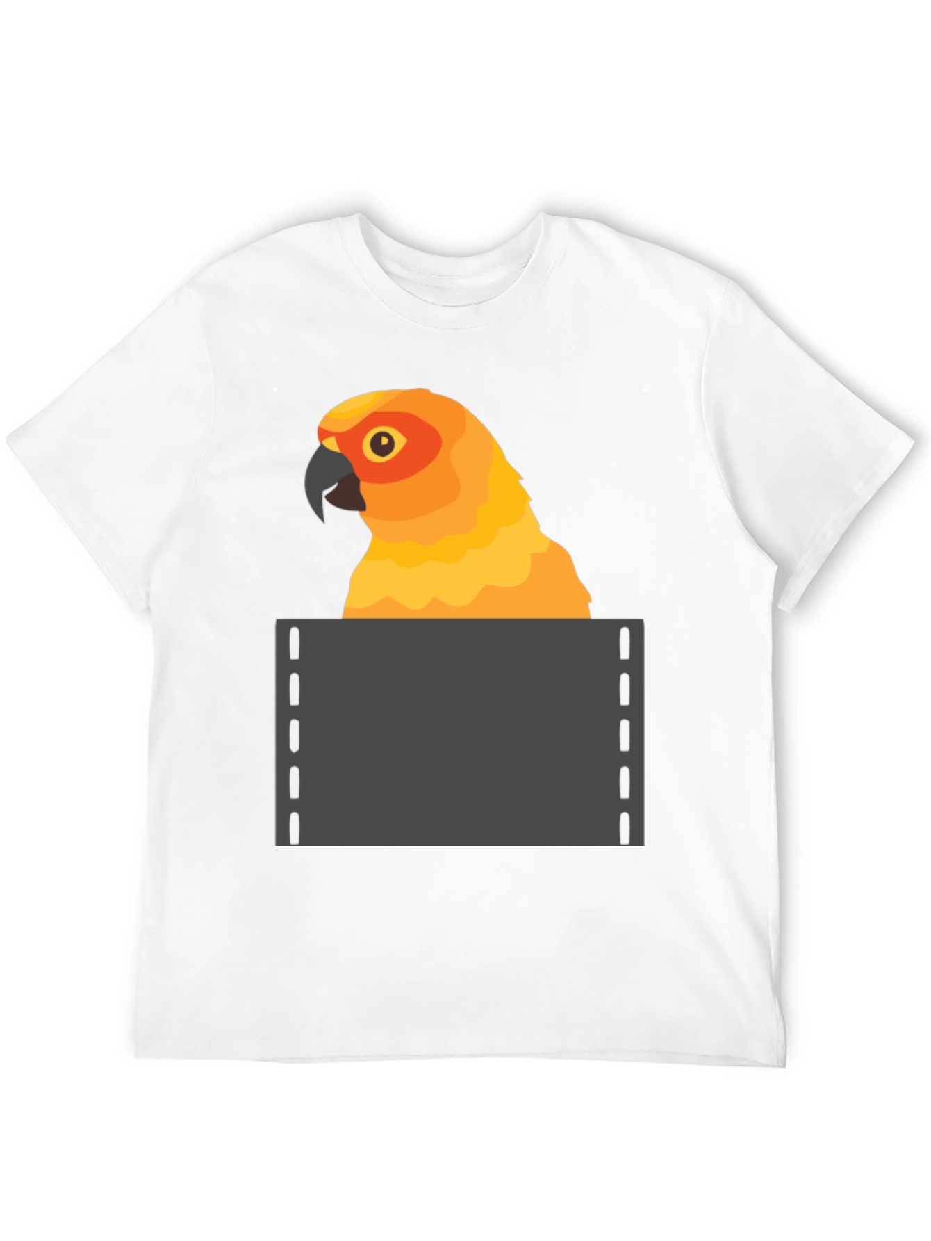 Parrot in Pocket Graphic Tee - Fun Animal T-Shirt
