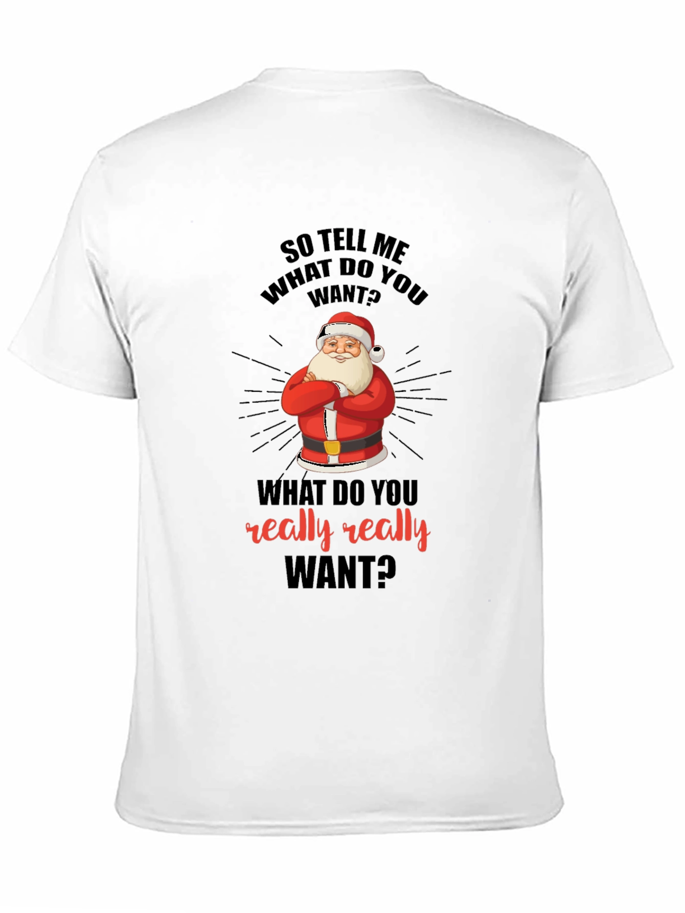 Funny Christmas Santa T-Shirt: What Do You Really Want?