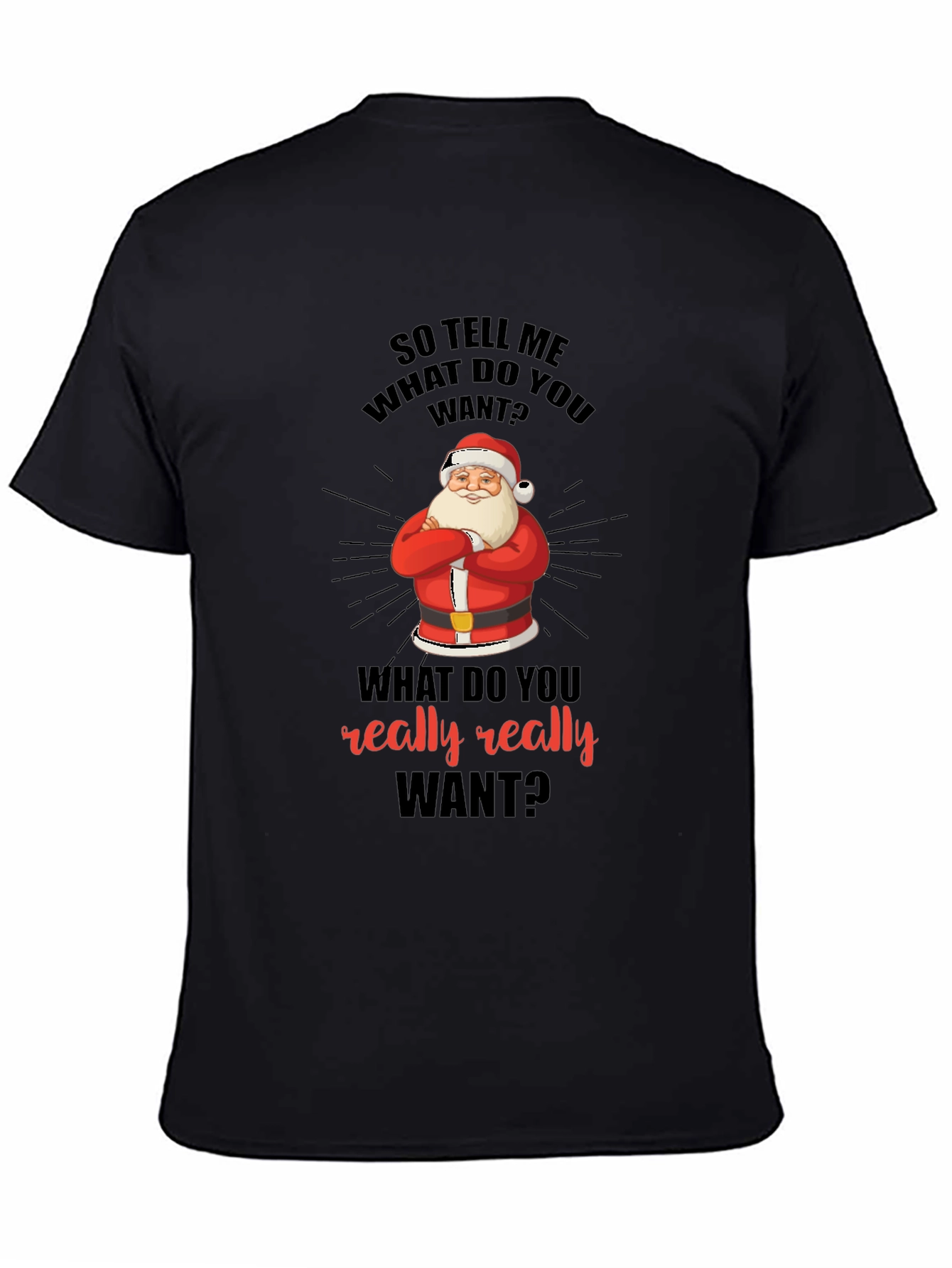 Funny Christmas Santa T-Shirt: What Do You Really Want?