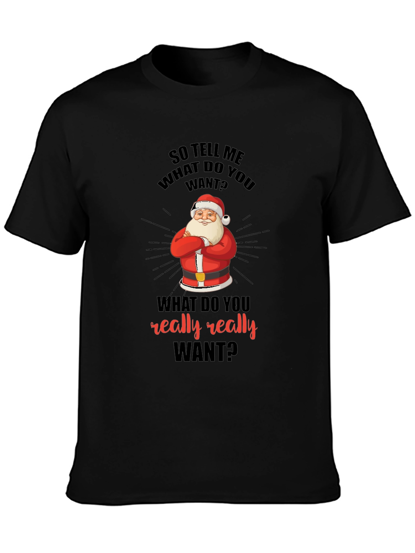 Funny Christmas Santa T-Shirt: What Do You Really Want?