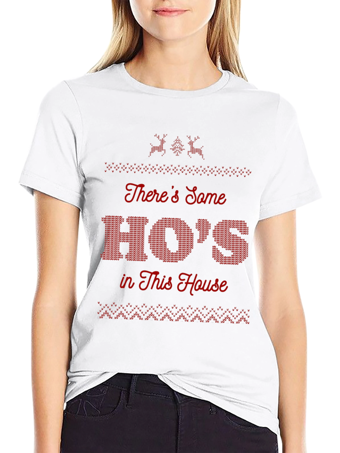 Funny Hos in This House Graphic Christmas T-Shirt