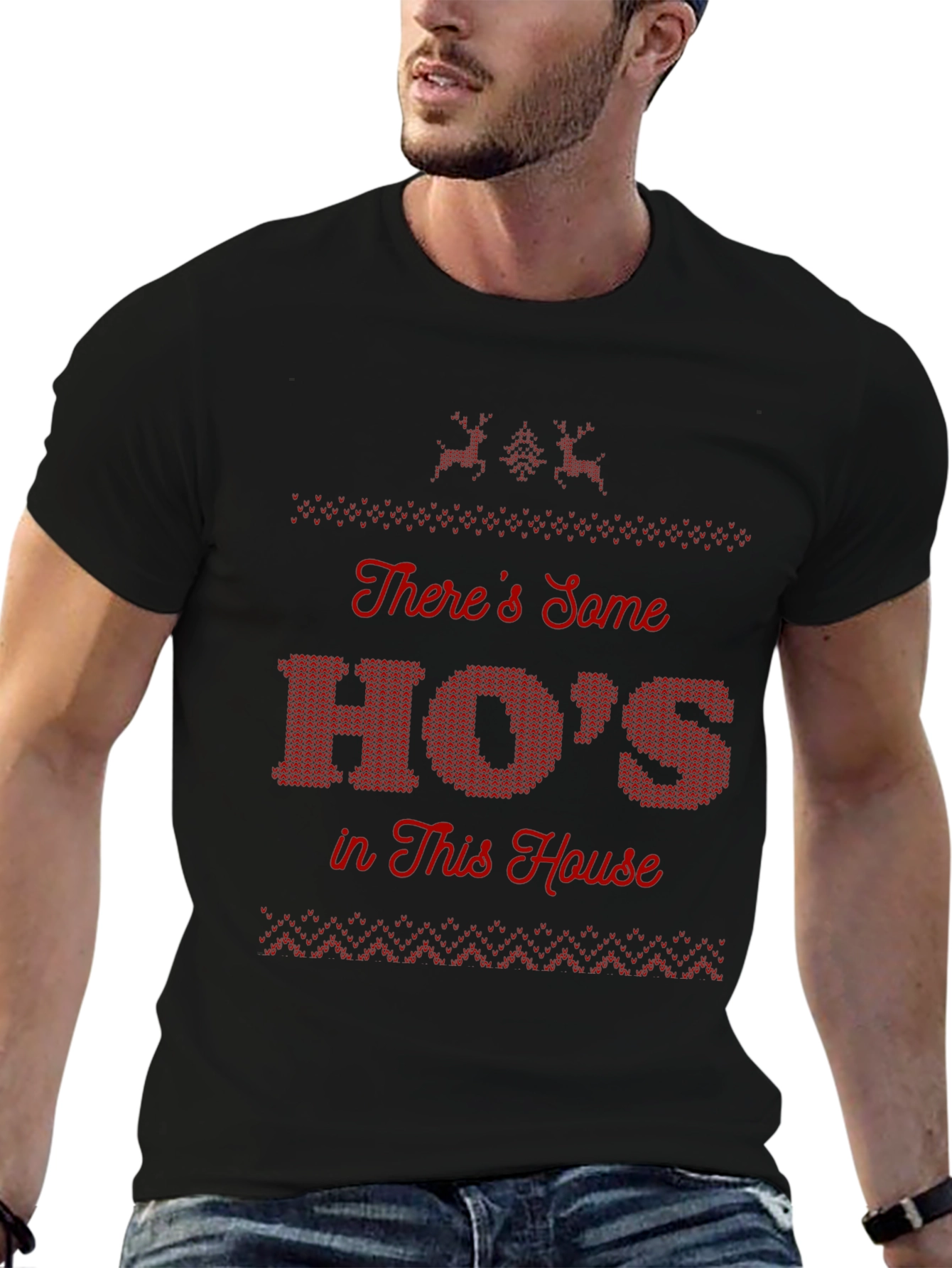 Funny Hos in This House Graphic Christmas T-Shirt