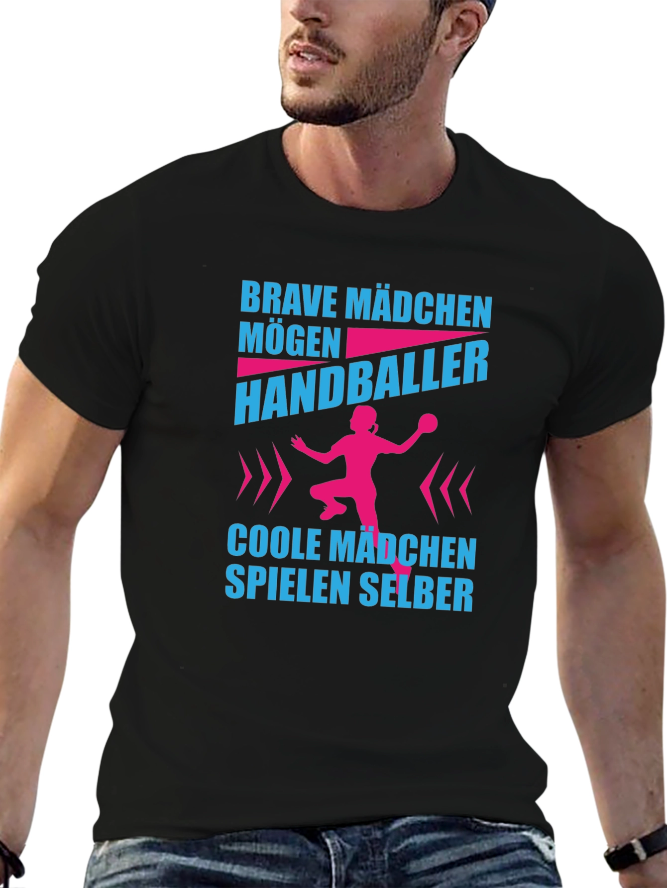 Handballer Graphic T-Shirt Brave Mädchen Cool Mädchen Selber