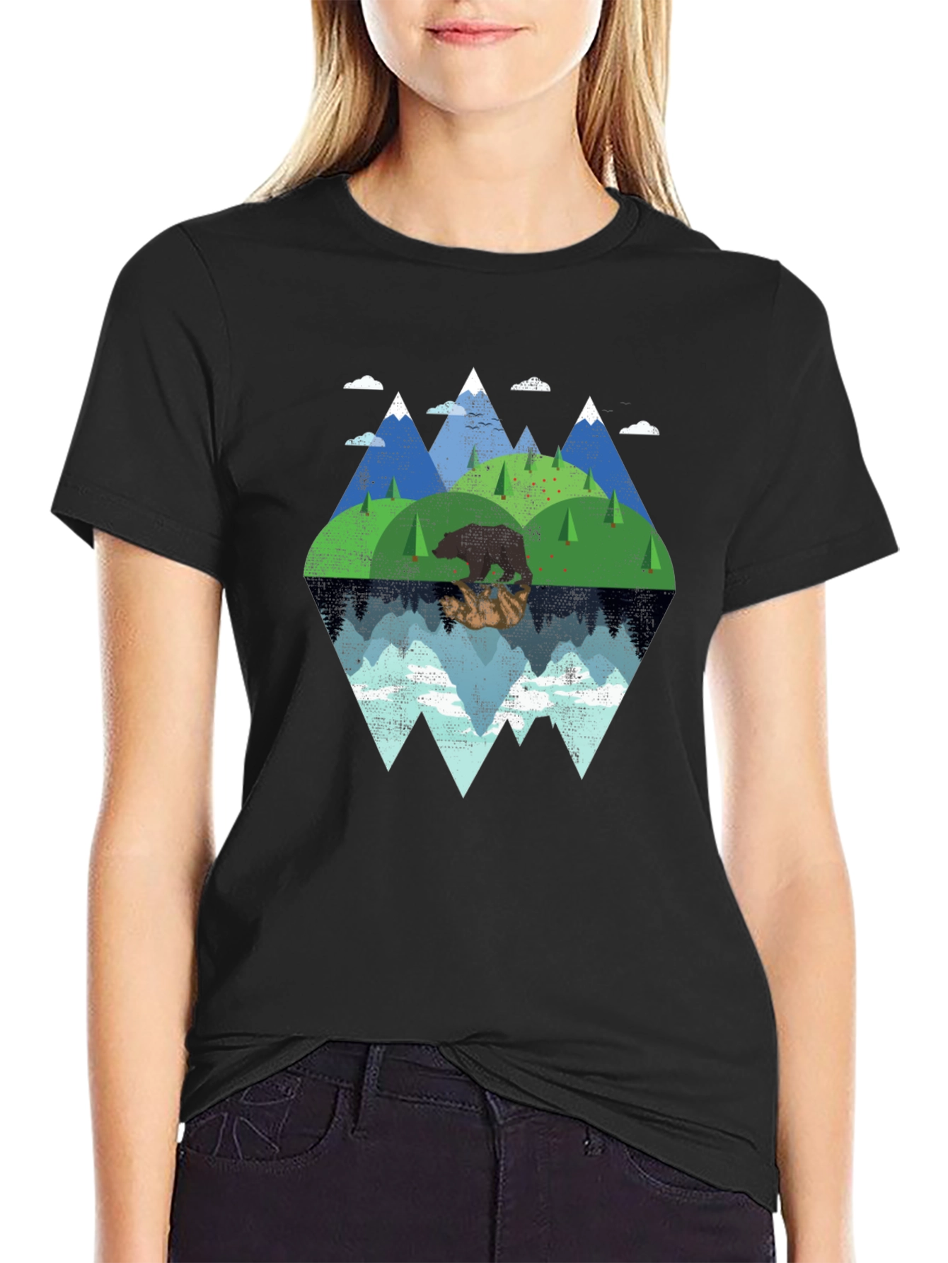 Mountain Bear Graphic Tee - Nature Lovers T-Shirt