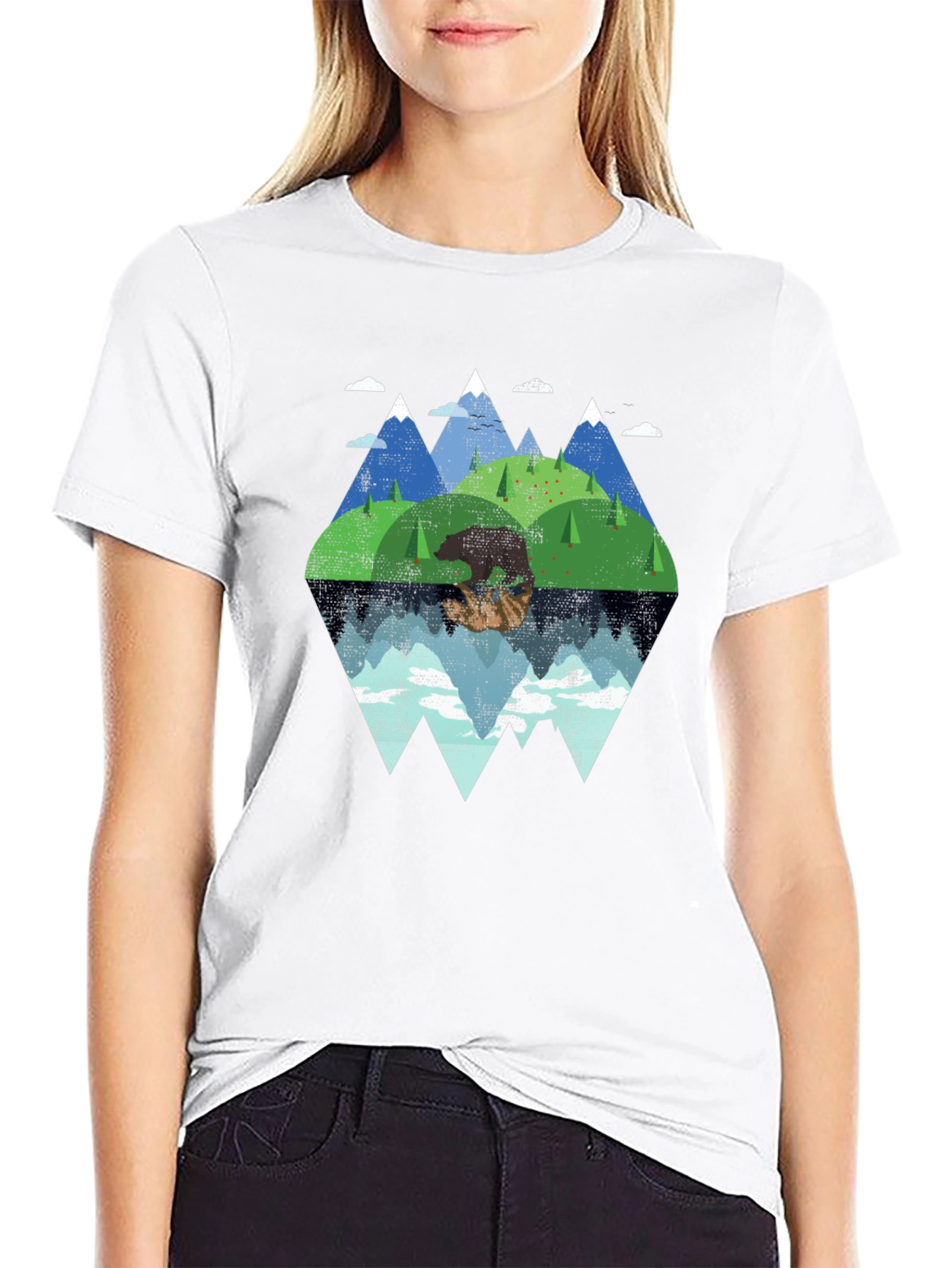 Mountain Bear Graphic Tee - Nature Lovers T-Shirt