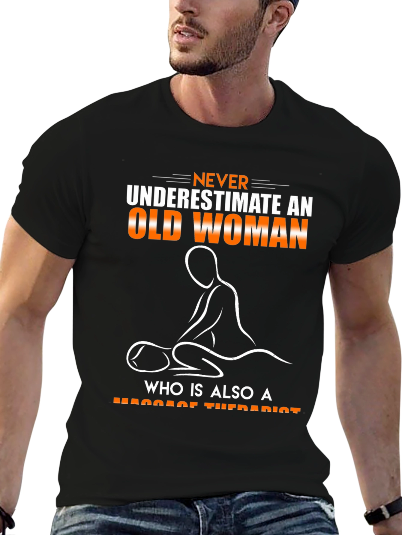 Old Woman Massage Therapist Graphic T-Shirt