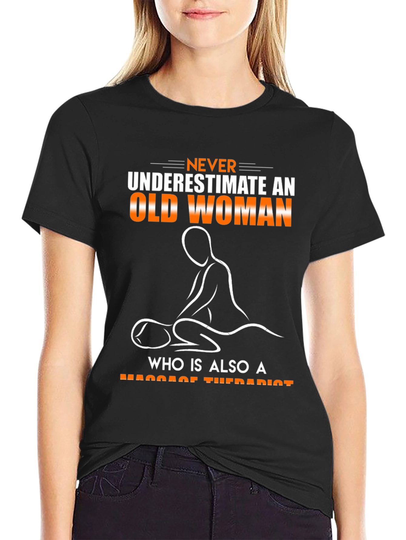 Old Woman Massage Therapist Graphic T-Shirt