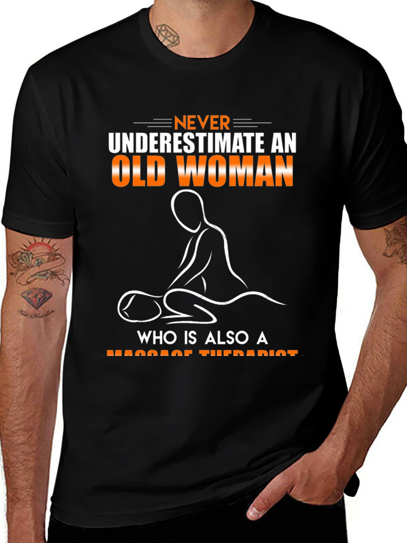 Old Woman Massage Therapist Graphic T-Shirt