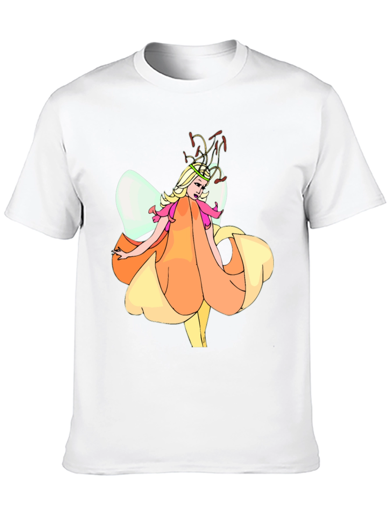 Fairy Flower Graphic T-Shirt - Black Cotton Tee