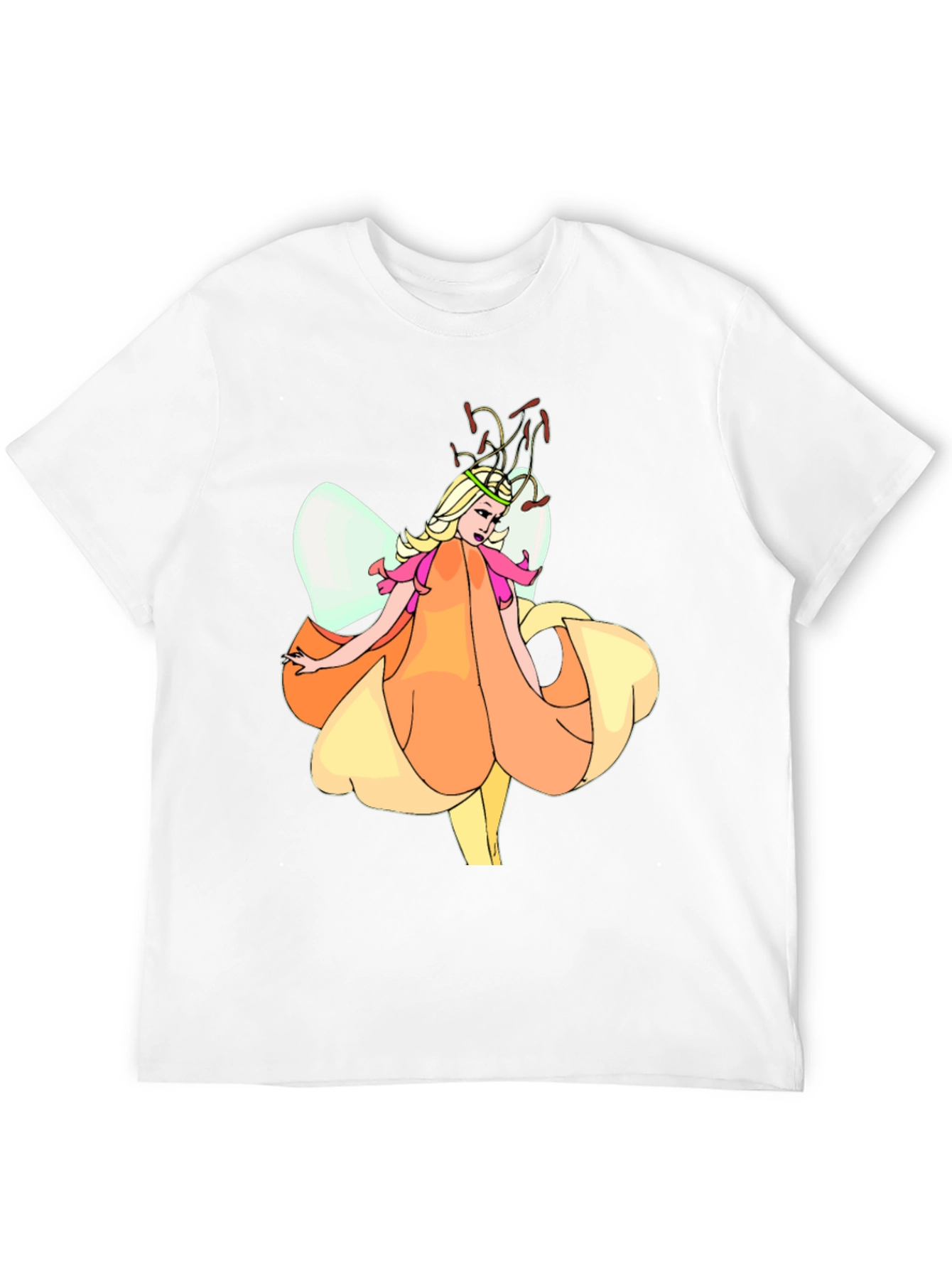 Fairy Flower Graphic T-Shirt - Black Cotton Tee
