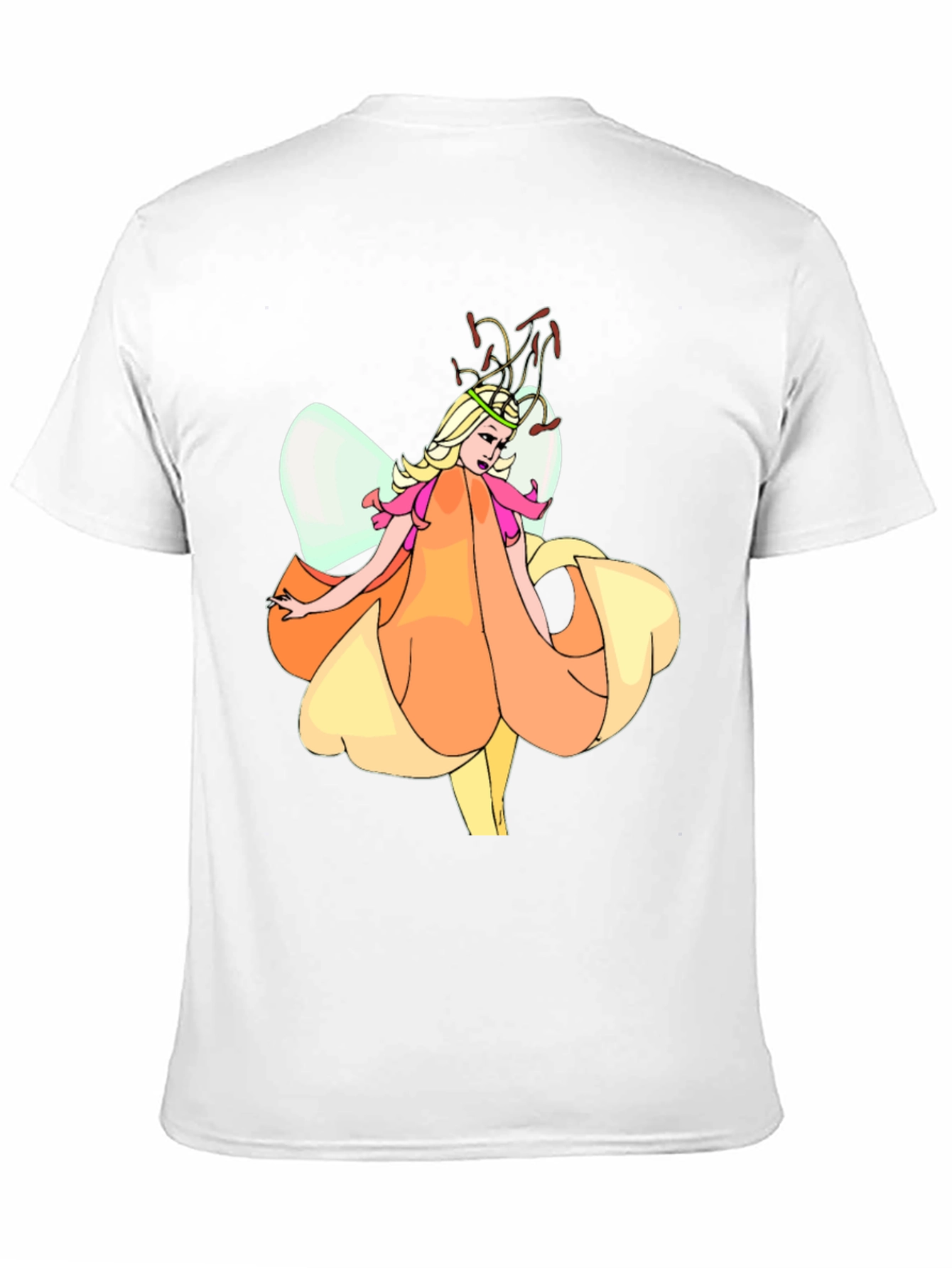 Fairy Flower Graphic T-Shirt - Black Cotton Tee