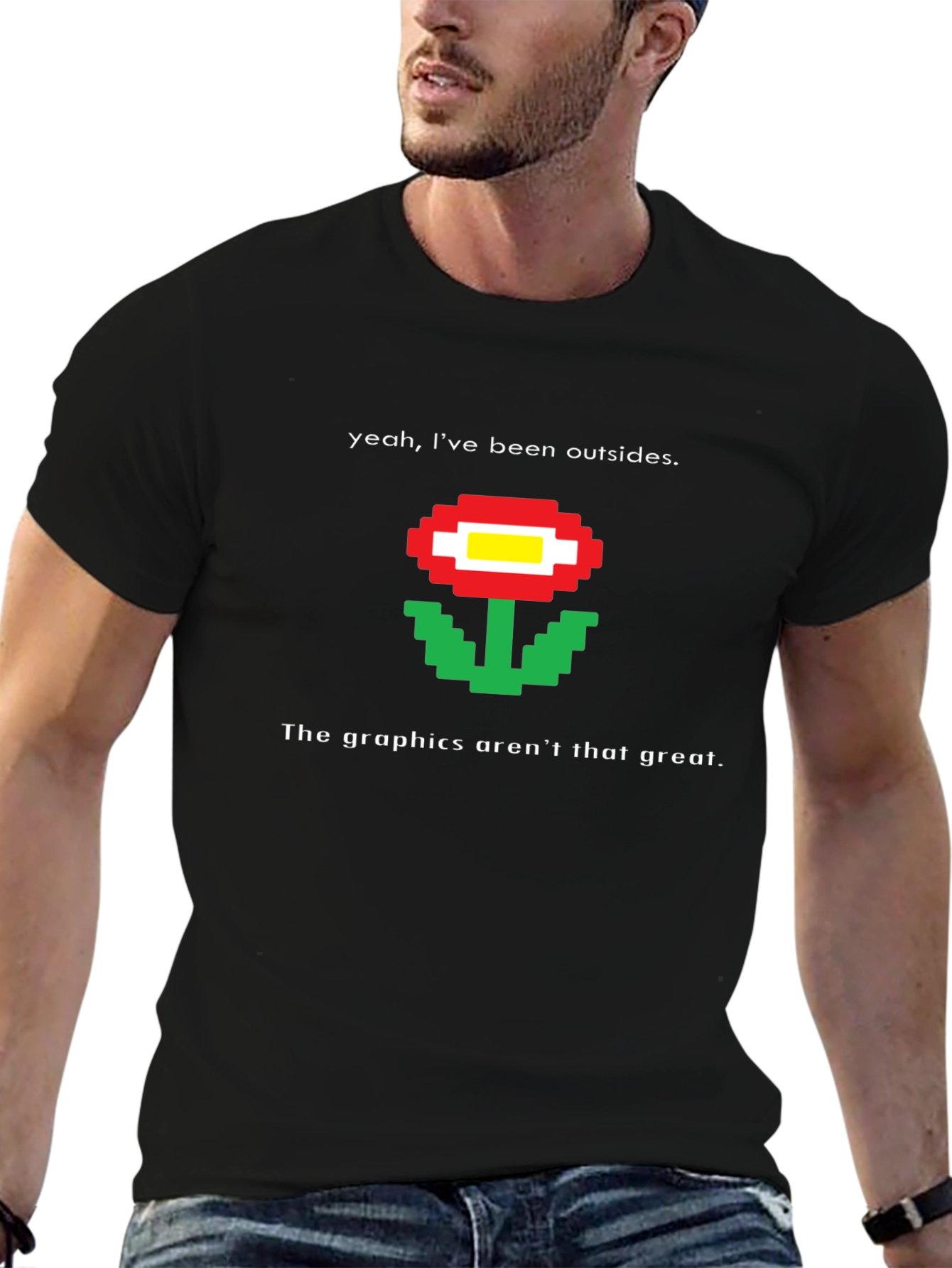Retro Pixel Flower T-Shirt - Funny Gaming Tee