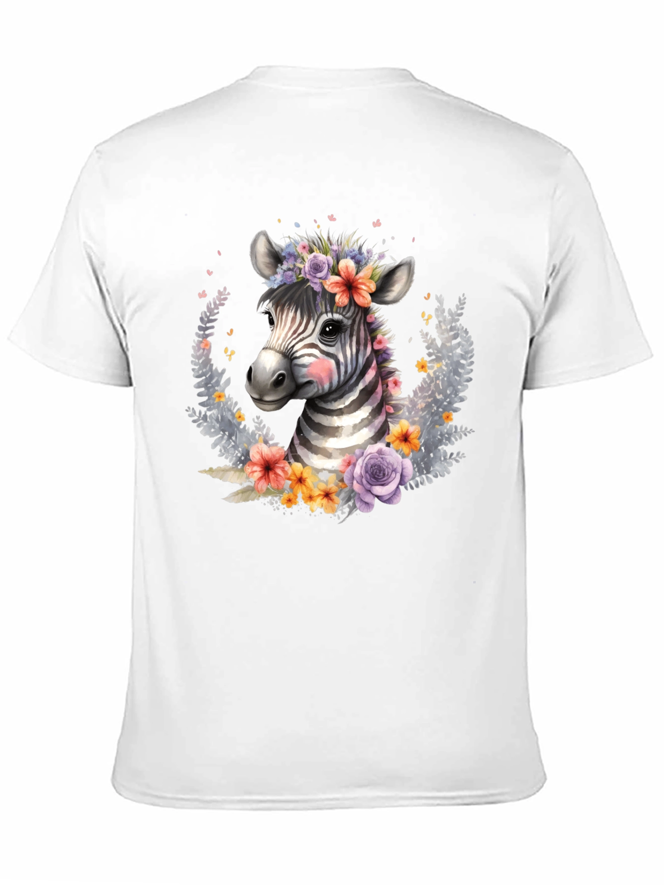 Floral Zebra Graphic T-Shirt - Unisex