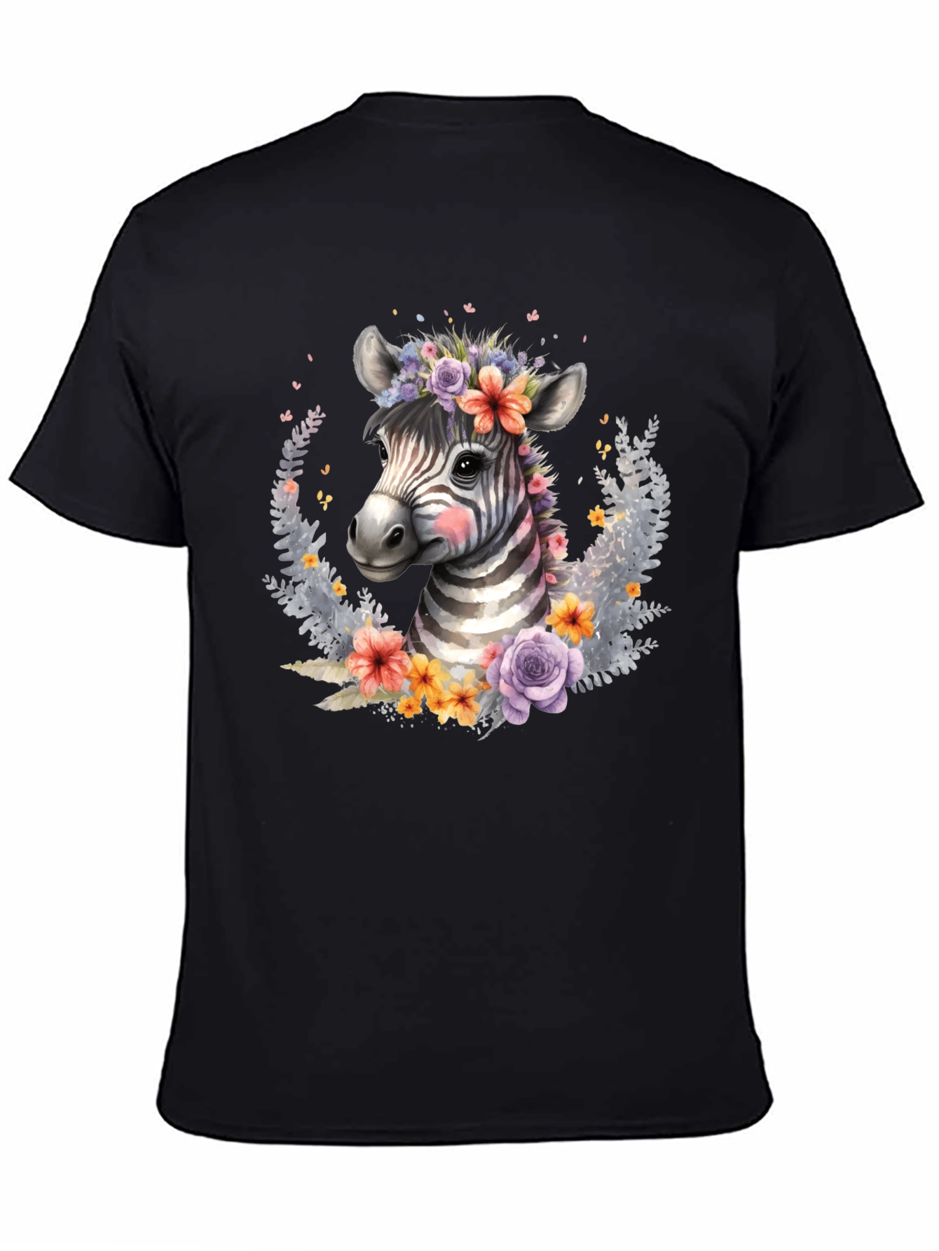 Floral Zebra Graphic T-Shirt - Unisex