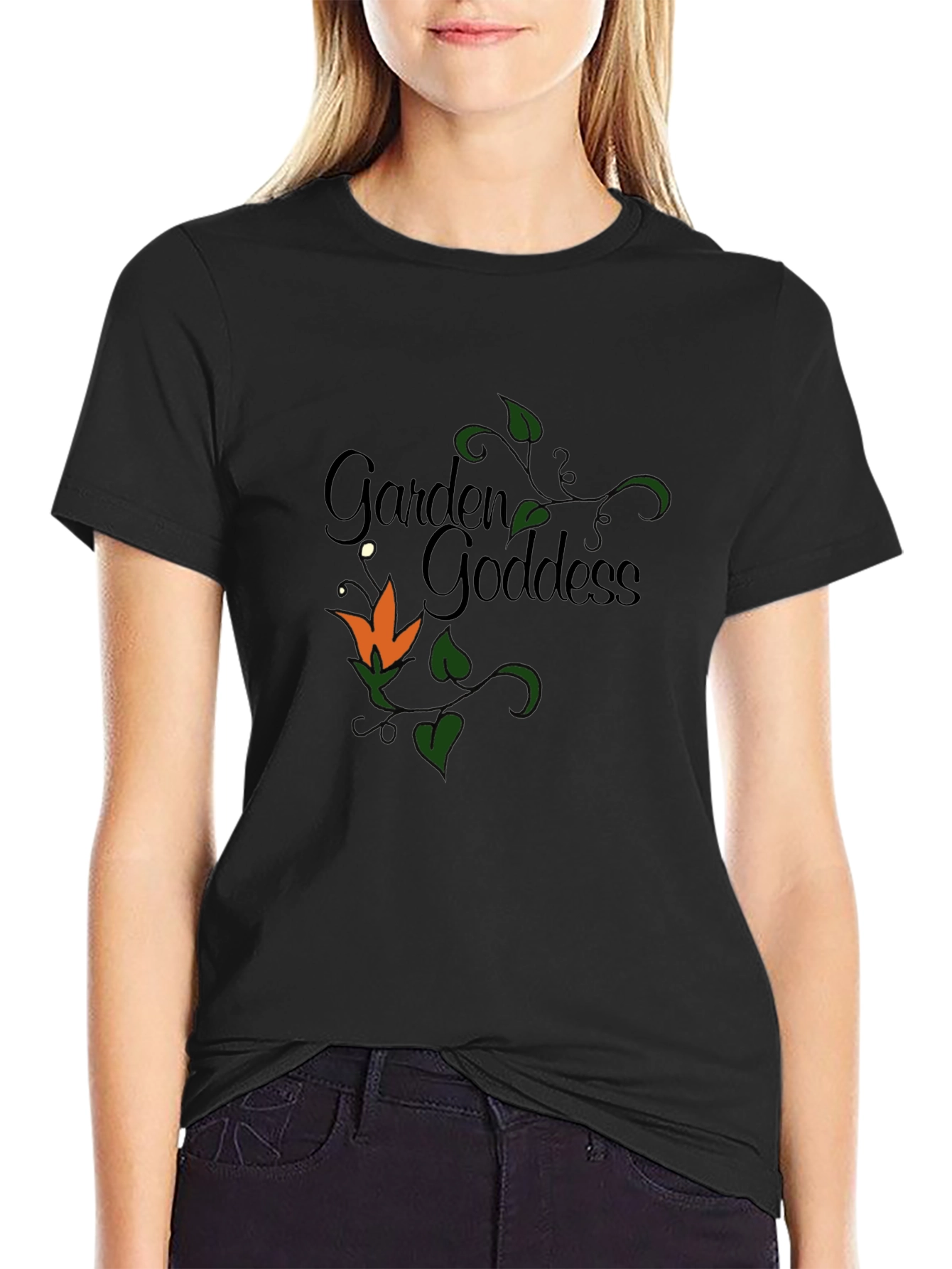 Garden Goddess T-Shirt - Floral Design