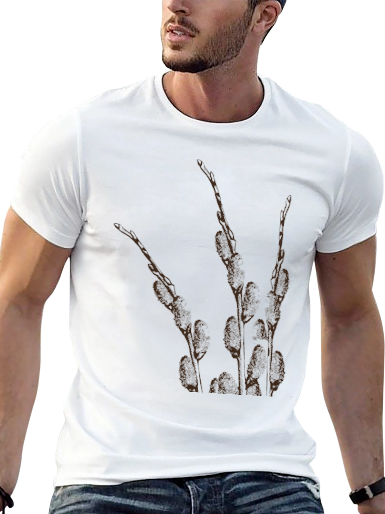 Nature Print Black T-Shirt