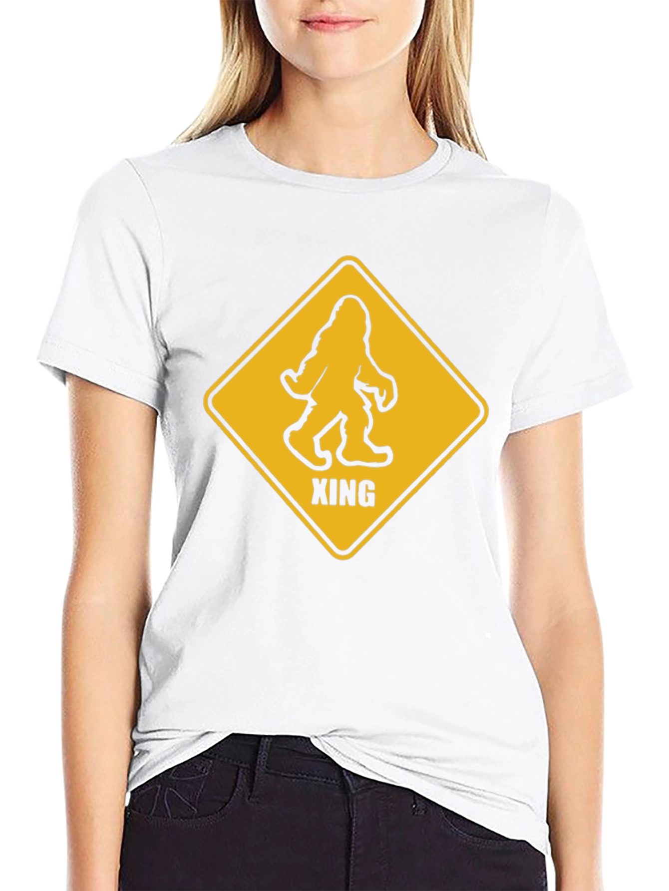 Bigfoot Crossing Graphic T-Shirt - Novelty Tee