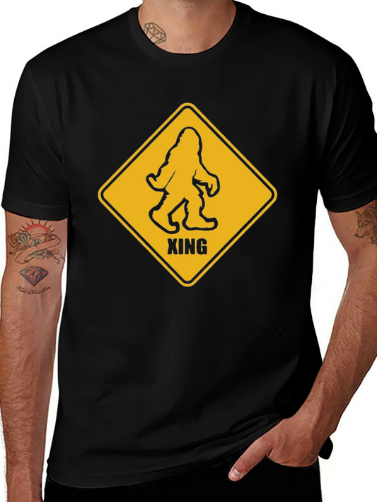 Bigfoot Crossing Graphic T-Shirt - Novelty Tee