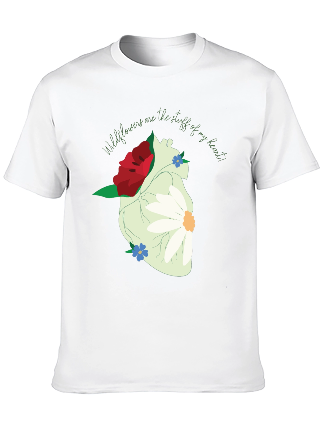 Wildflower Heart Graphic Tee - Unique Floral Design