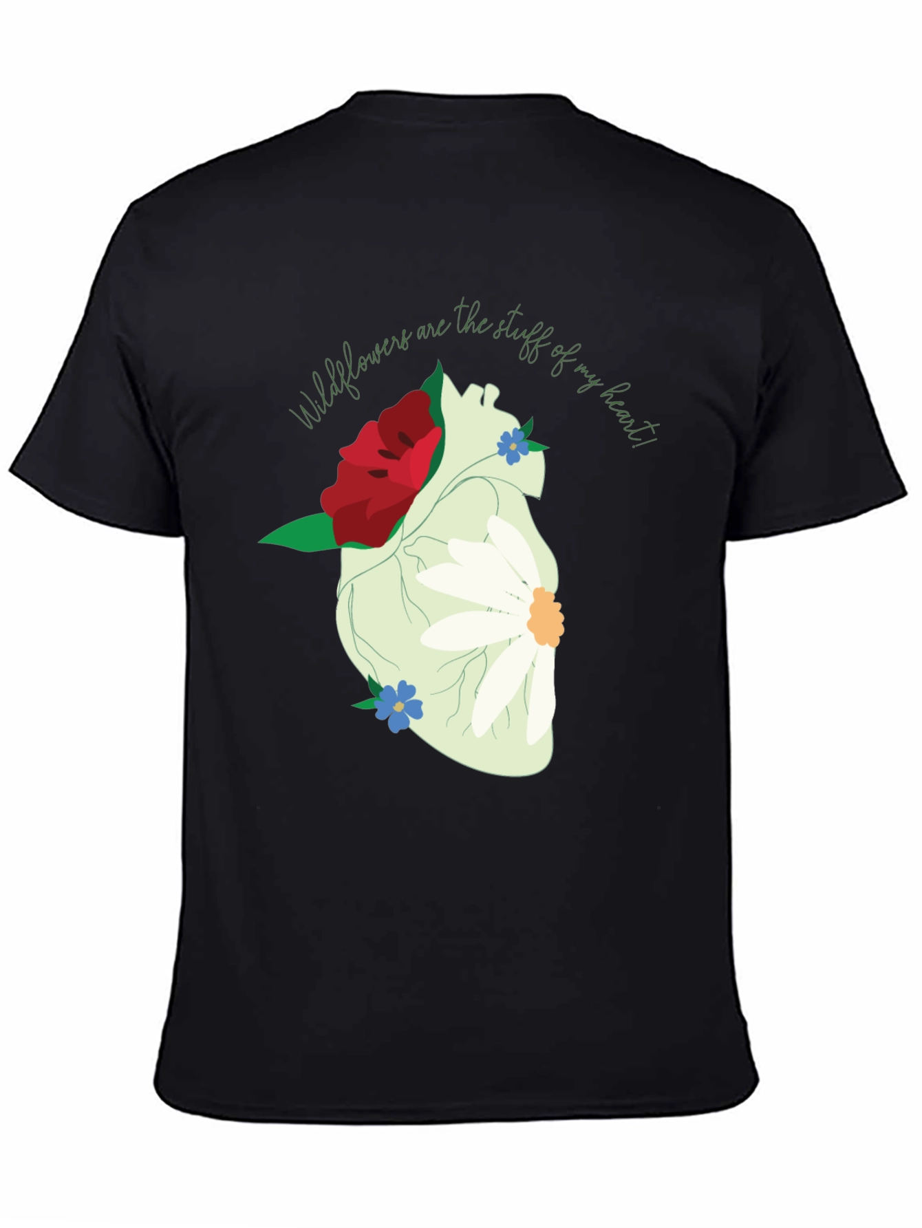 Wildflower Heart Graphic Tee - Unique Floral Design