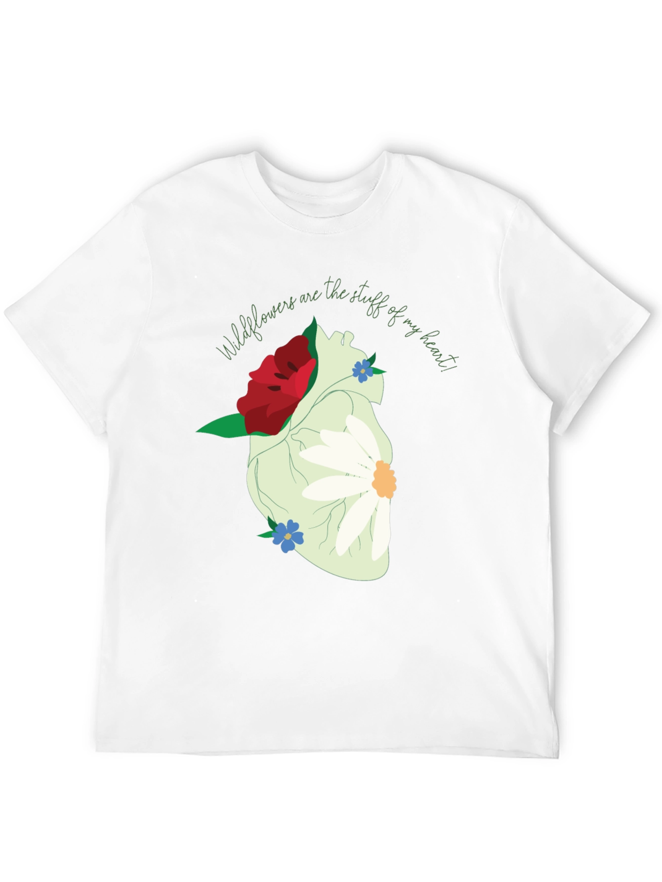 Wildflower Heart Graphic Tee - Unique Floral Design