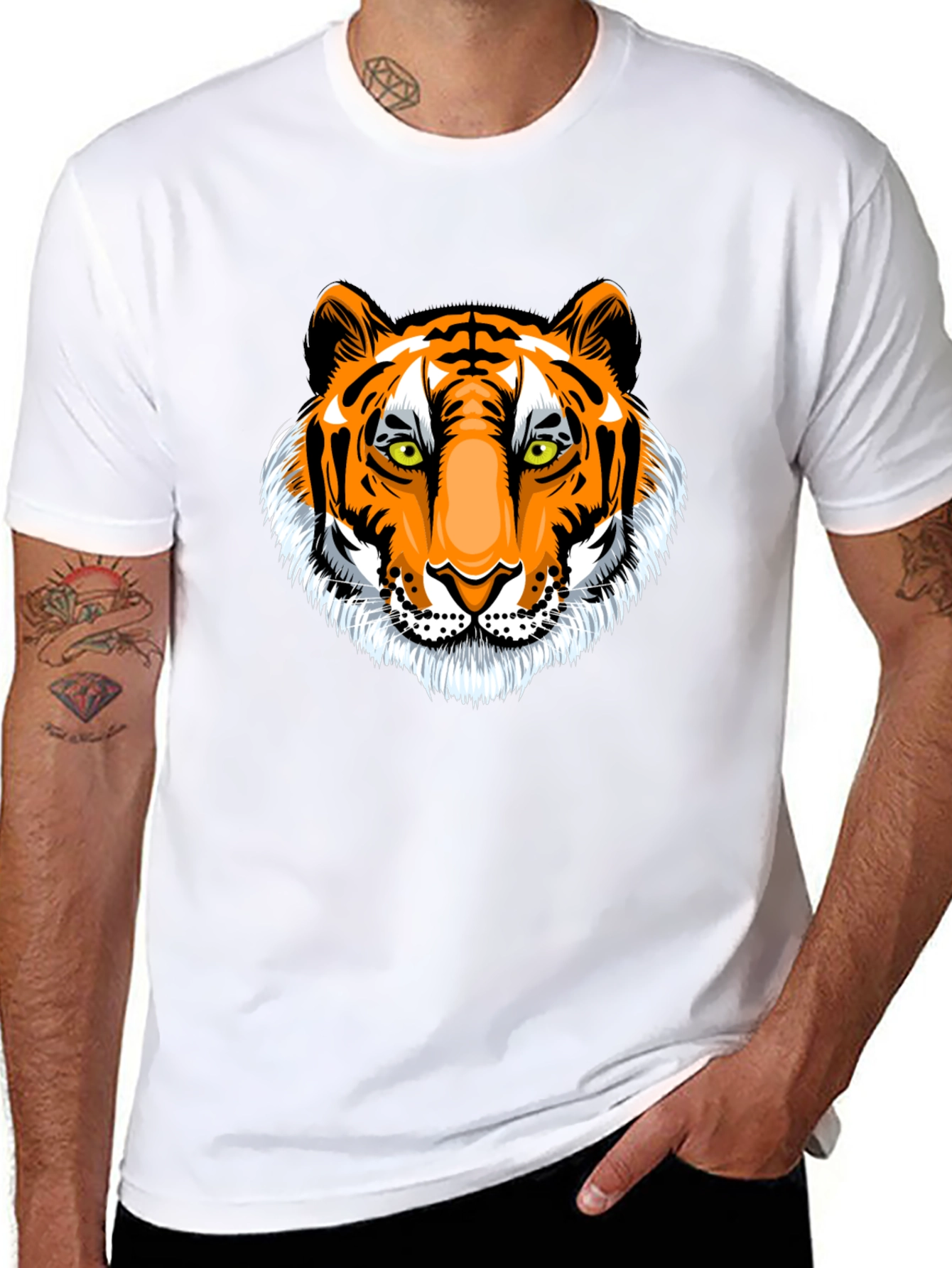 Bold Tiger Graphic Print T-Shirt