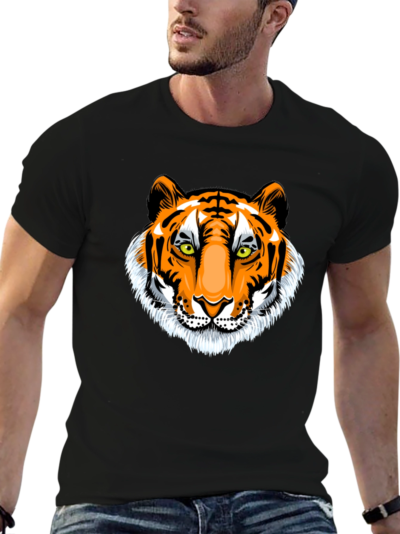 Bold Tiger Graphic Print T-Shirt
