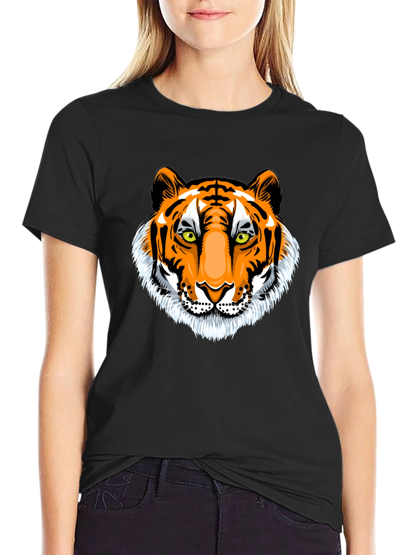 Bold Tiger Graphic Print T-Shirt