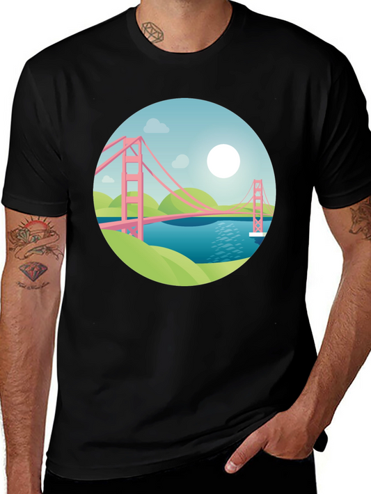 Golden Gate Graphic Black T-Shirt