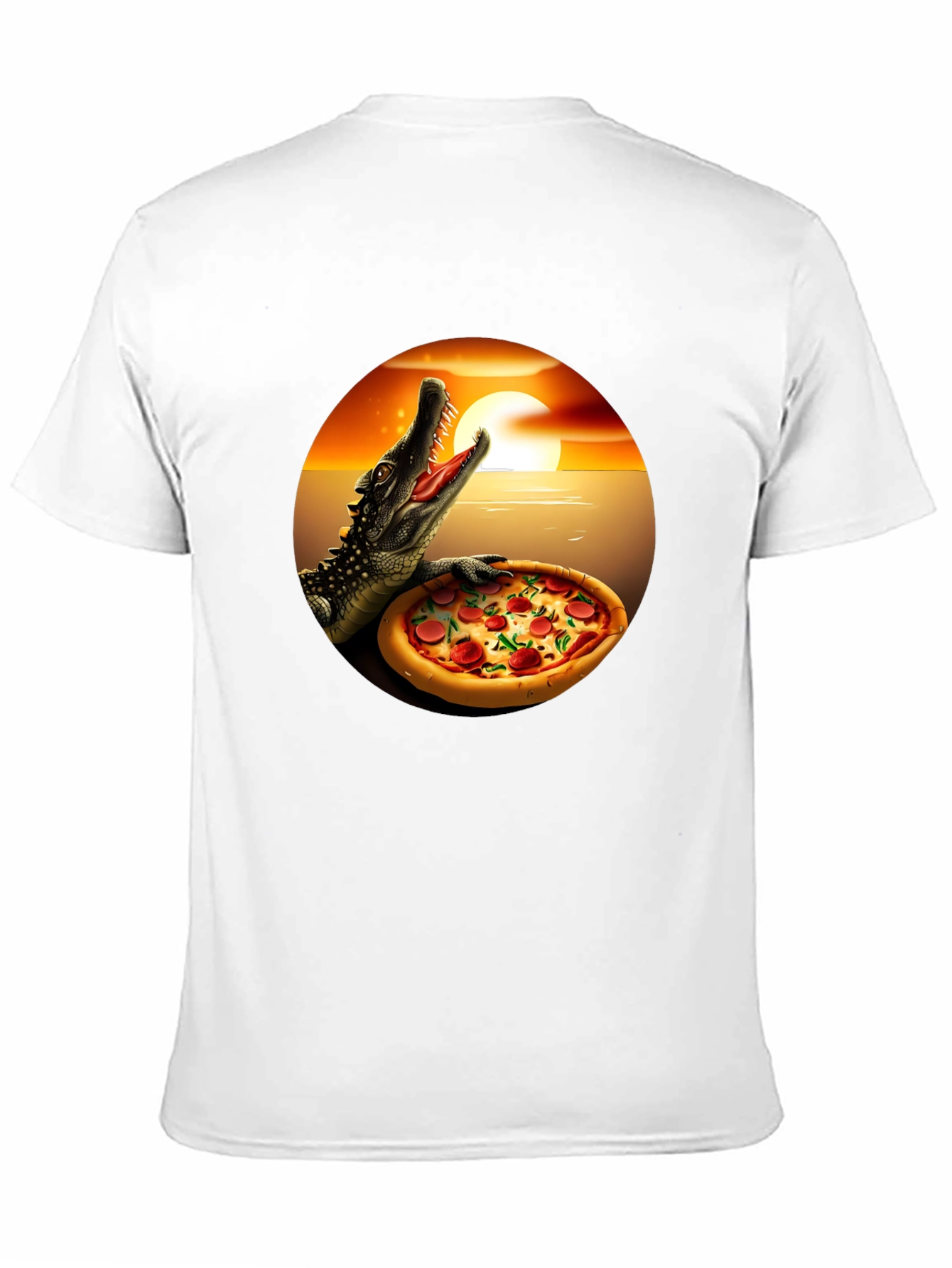 Pizza Gator Graphic T-Shirt - Novelty Design