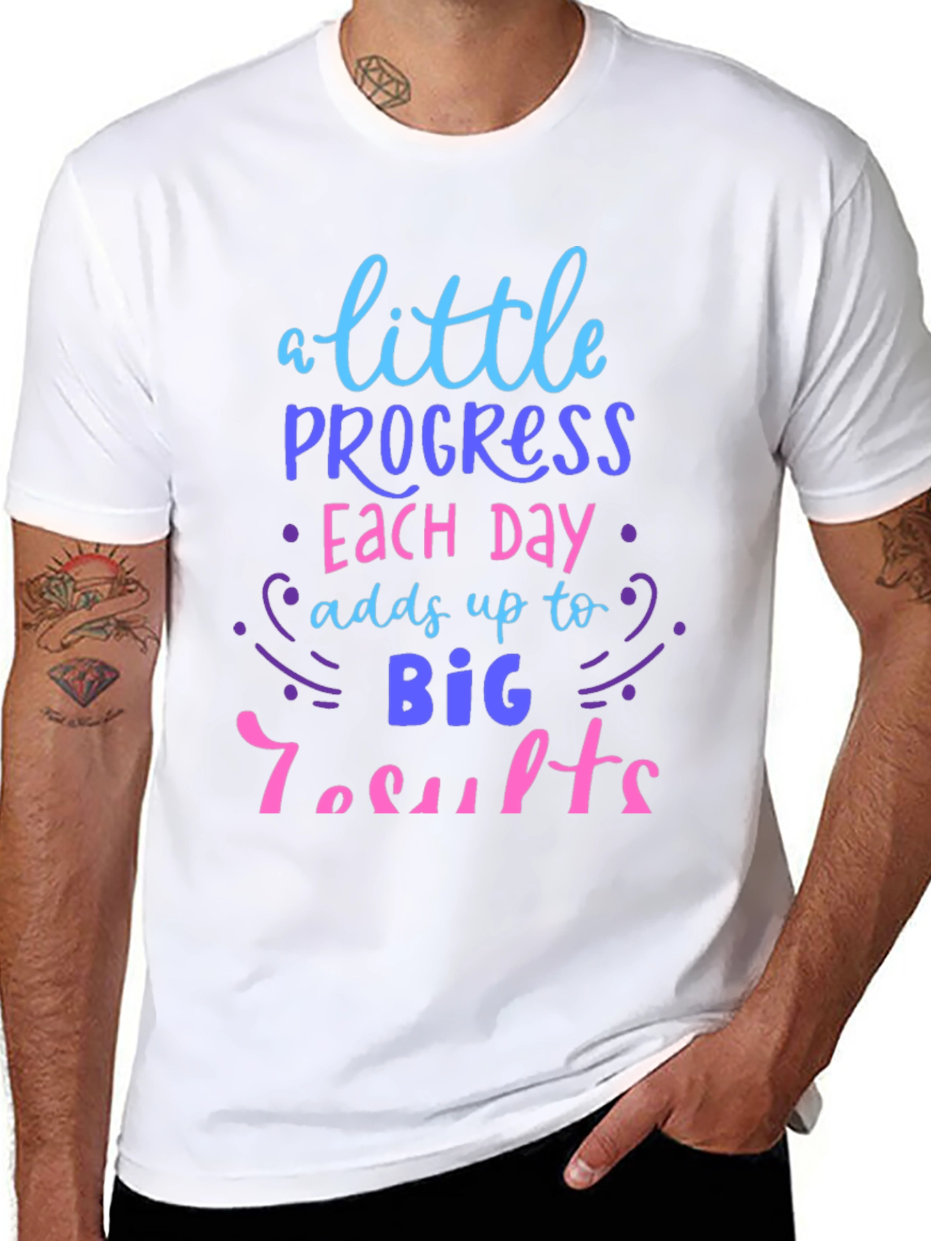 Motivational Graphic Tee - Progress Each Day