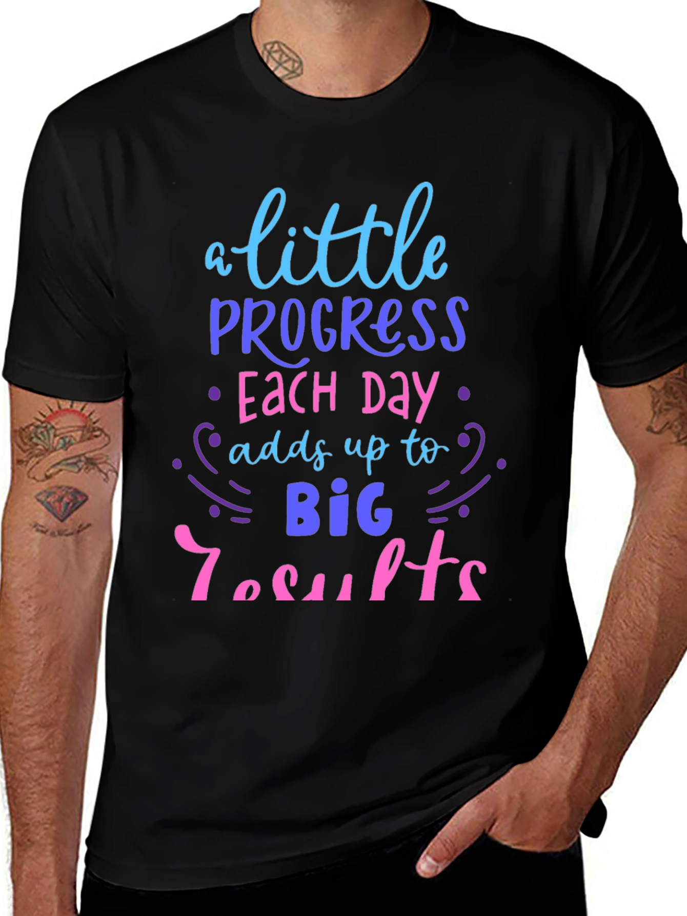 Motivational Graphic Tee - Progress Each Day