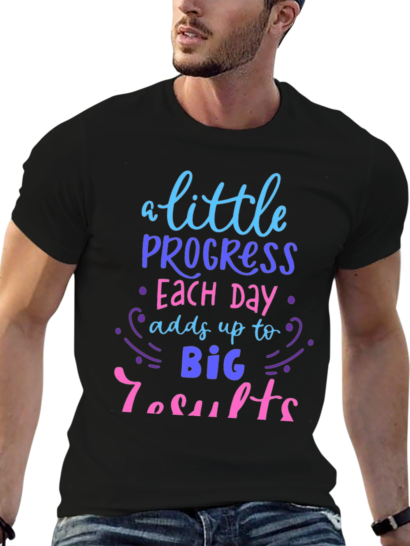 Motivational Graphic Tee - Progress Each Day