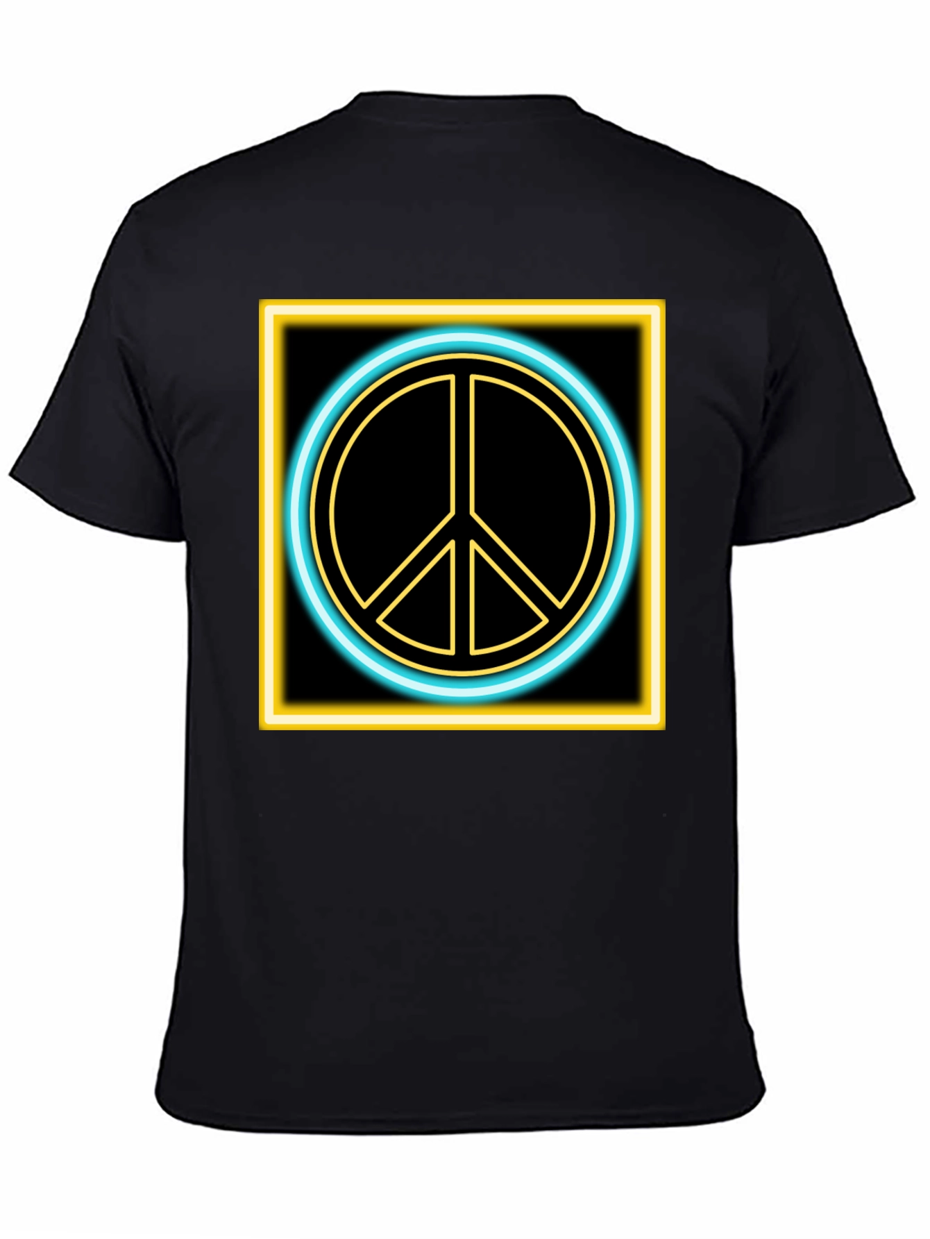 Neon Peace Sign Black T-Shirt