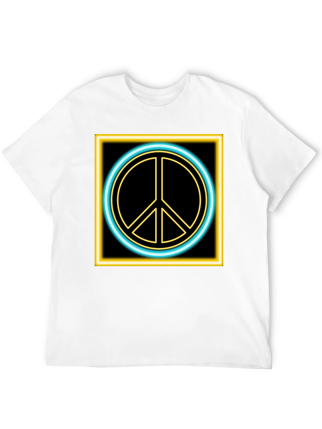 Neon Peace Sign Black T-Shirt