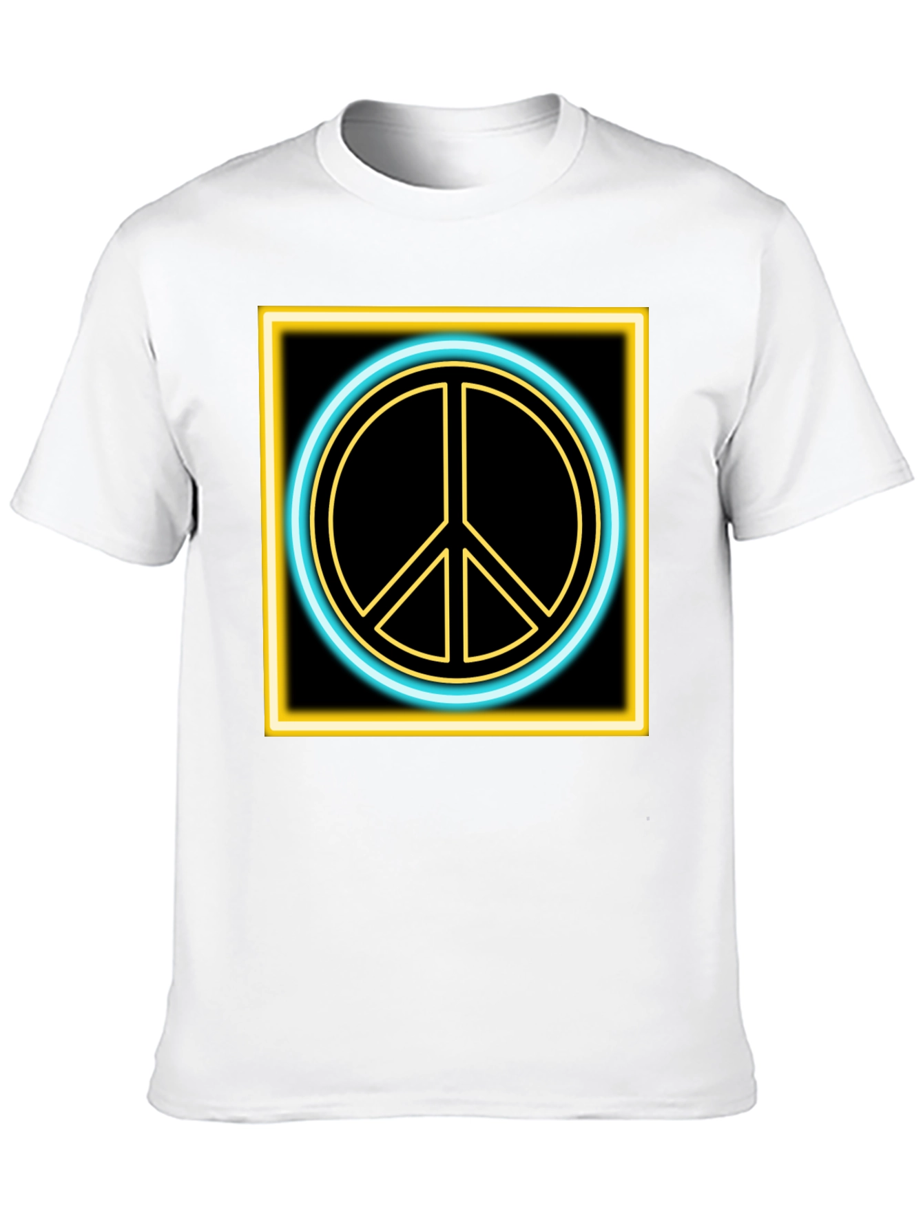 Neon Peace Sign Black T-Shirt