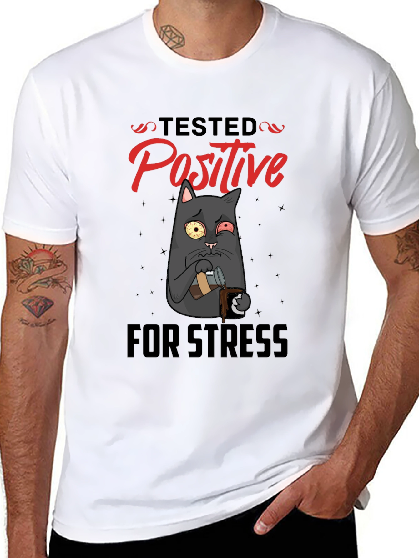 Stressed Cat T-Shirt - Tested Positive