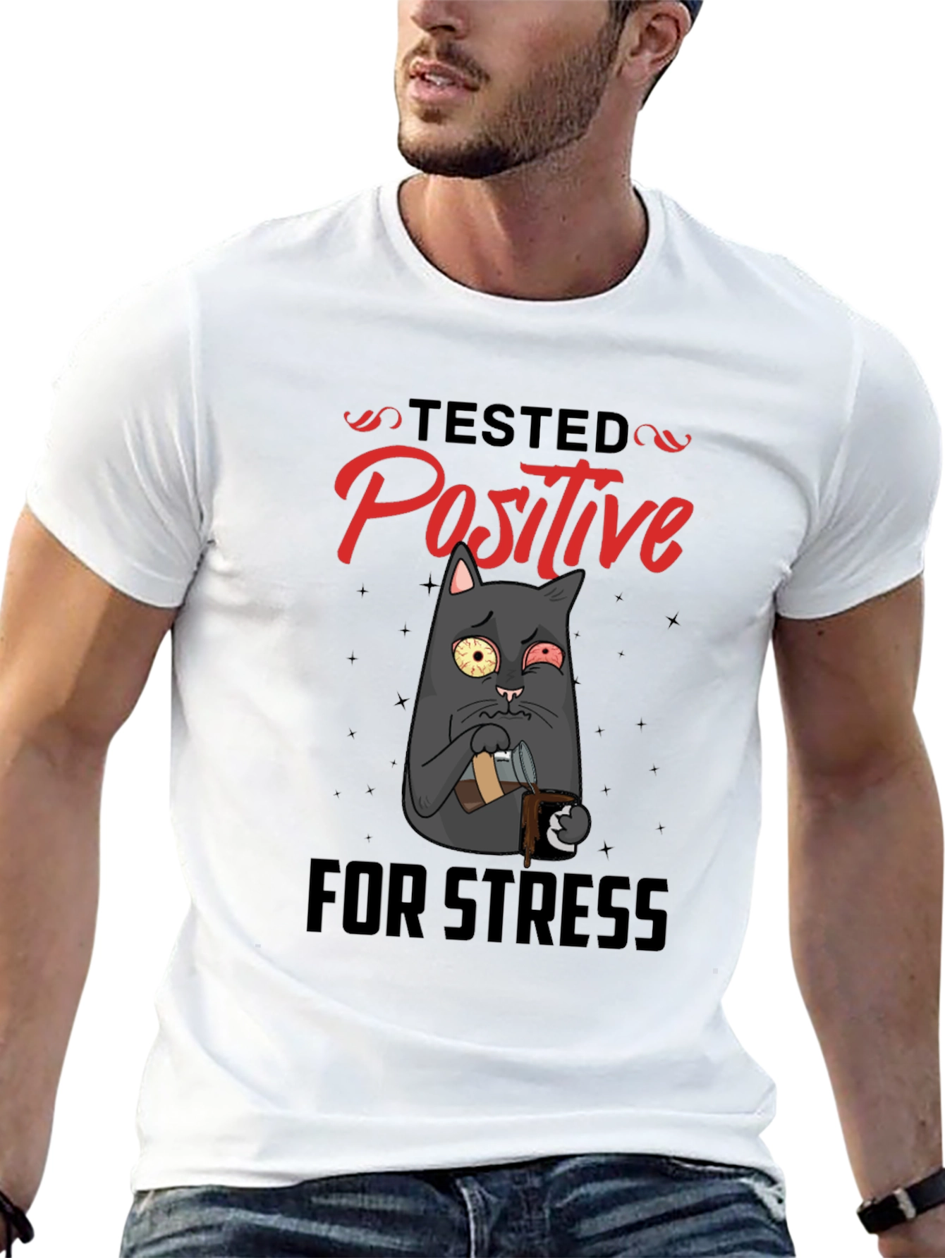 Stressed Cat T-Shirt - Tested Positive