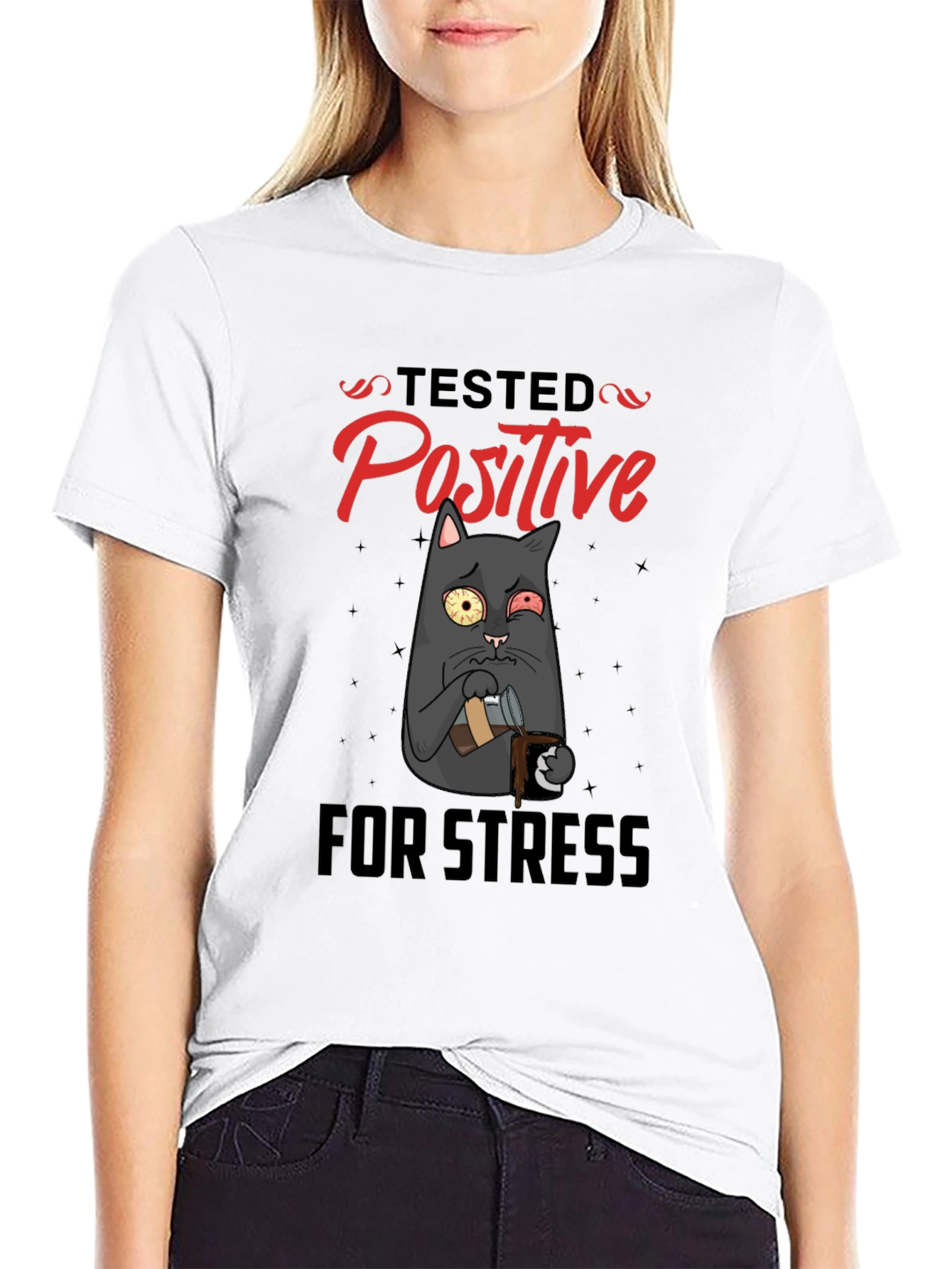 Stressed Cat T-Shirt - Tested Positive